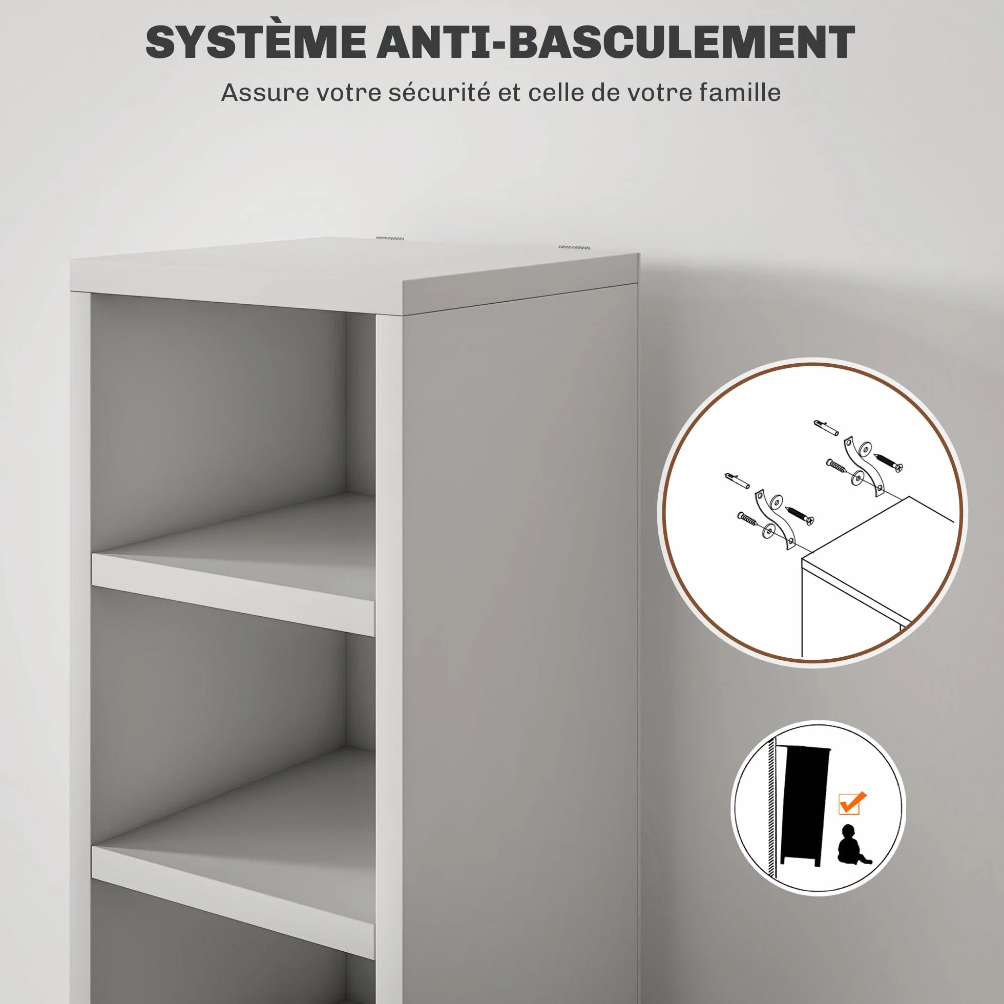 HOMCOM Contenitori per CD e DVD, ripiano a colonna, contenitore con 12 scomparti, capacità massima 204 CD, 21 x 20 x 175 cm, bianco