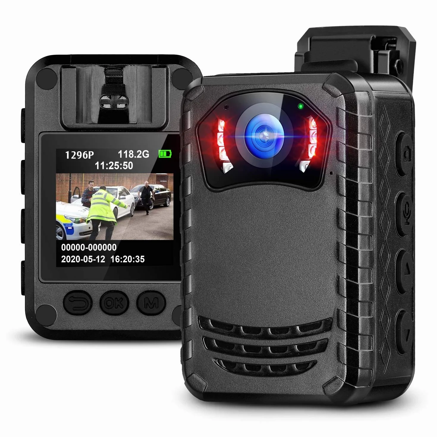 BOBLOV N9 Mini Body Camera, 64 GB Full HD 1296P Body Mount Camera Piccola telecamera, Bodycam portatile per visione notturna della polizia per la protezione quotidiana