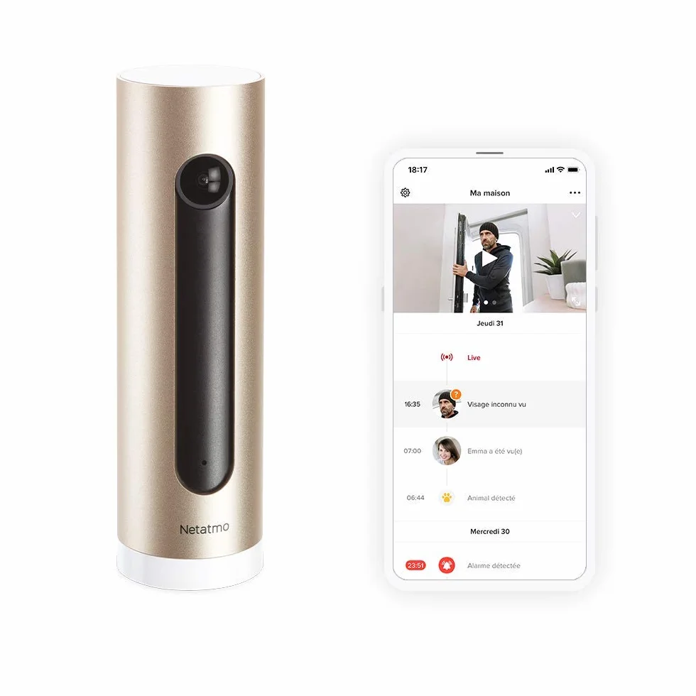 Netatmo Telecamera di Sorveglianza Interna - Wifi 2,4 Ghz - NSC01-R-EC - (Ricondizionata A+)