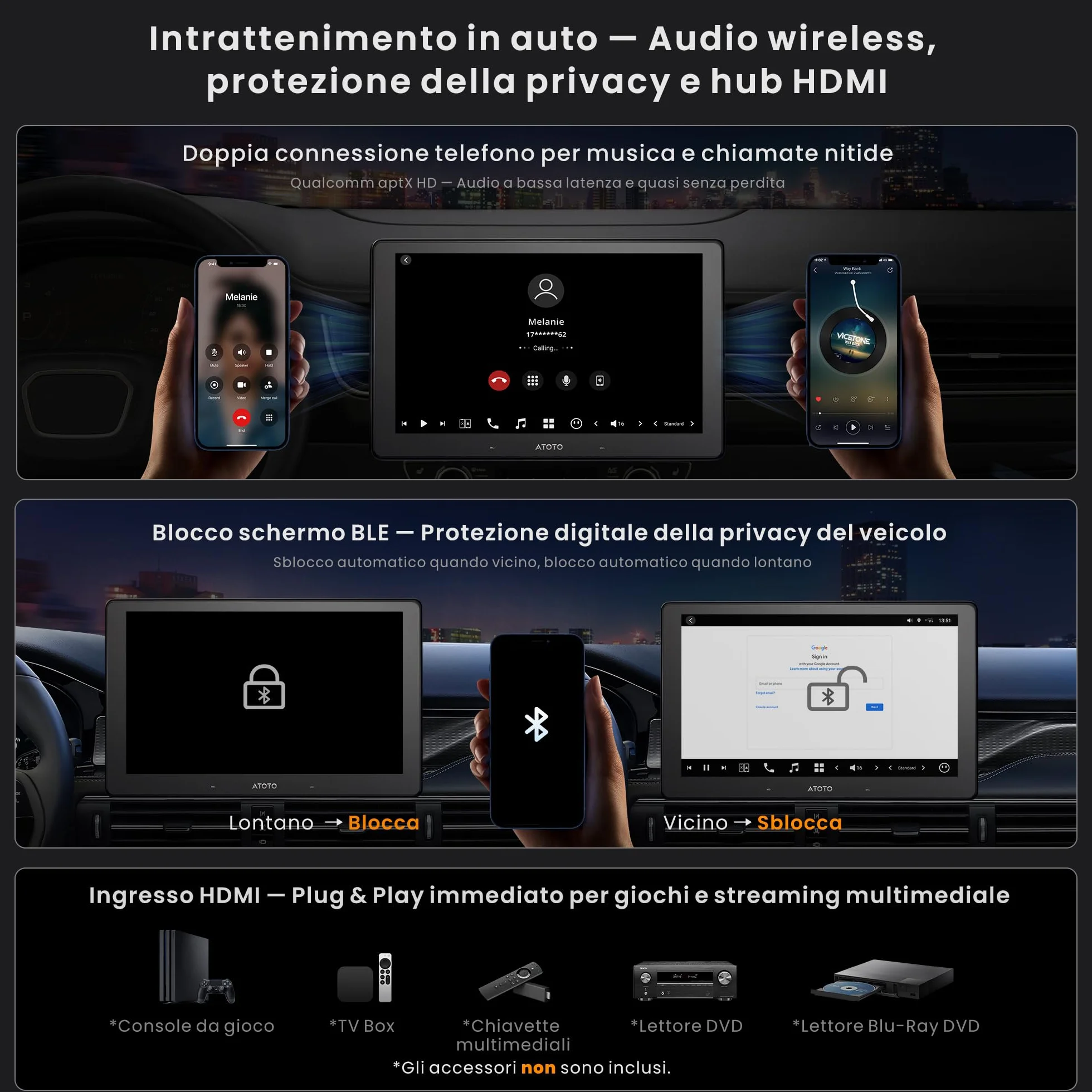 ATOTOZONE 10" QLED DAB AI Autoradio 2 Din Android, 8G+128G, Carplay Senza Fili & Android Auto, 4G LTE, DSP & 36B-EQ, Audio 7.1.2 Canali, Ingresso HDMI, 2 Wifi & Bluetooth, Tracciamento GPS, X10DG211E