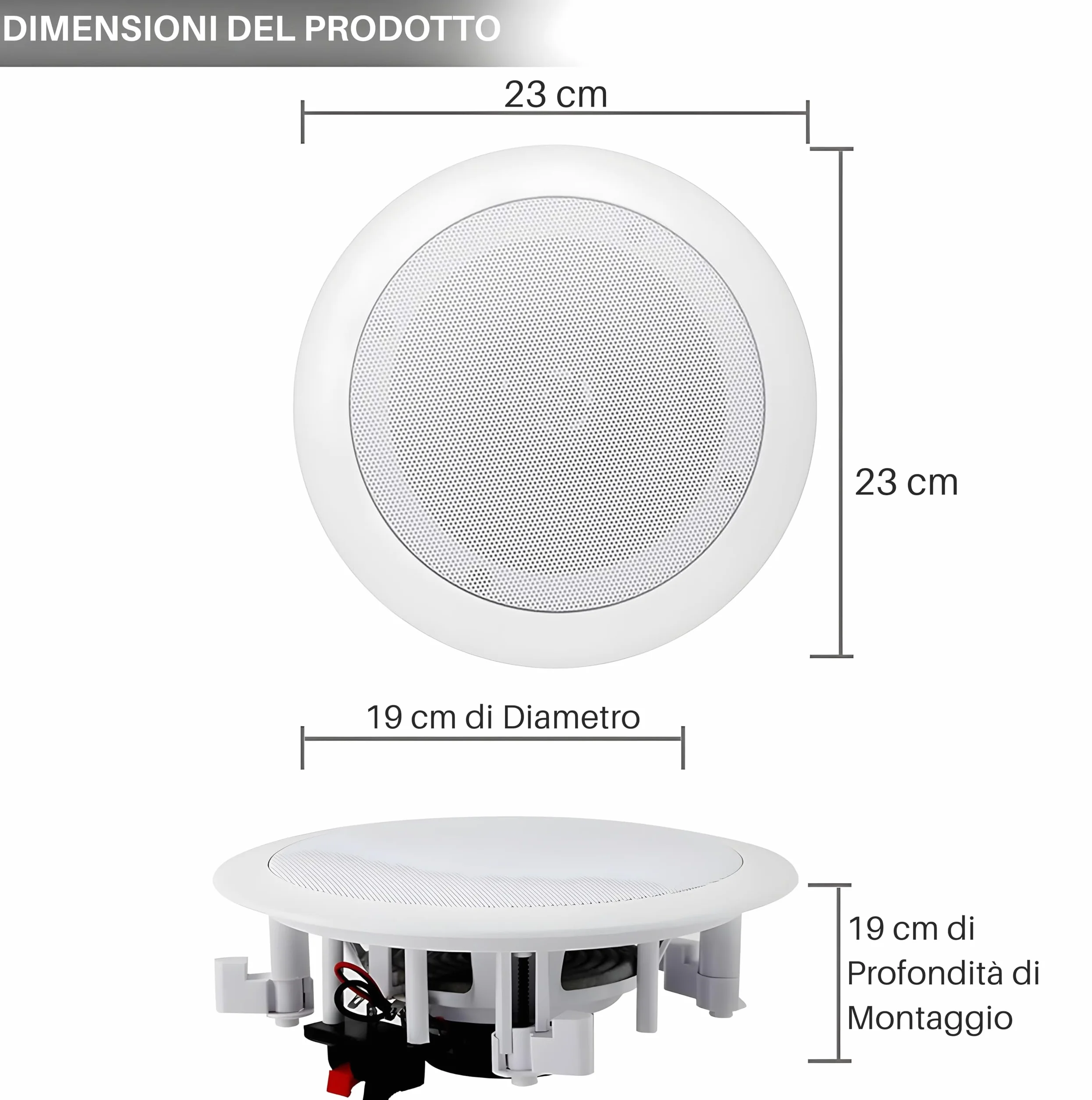 Pyle Casse Bluetooth 16,5 cm Altoparlanti a Parete e Soffitto 2 Vie 150 Watt