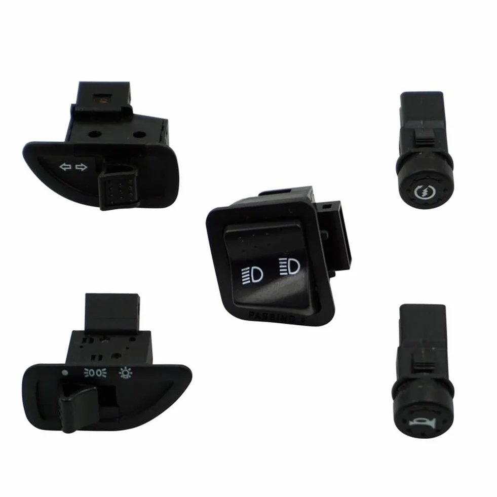 Set interruttori leva cambio Piaggio moto scooter indicatori direzione accensione faro plastica ABS metallo 5 pezzi
