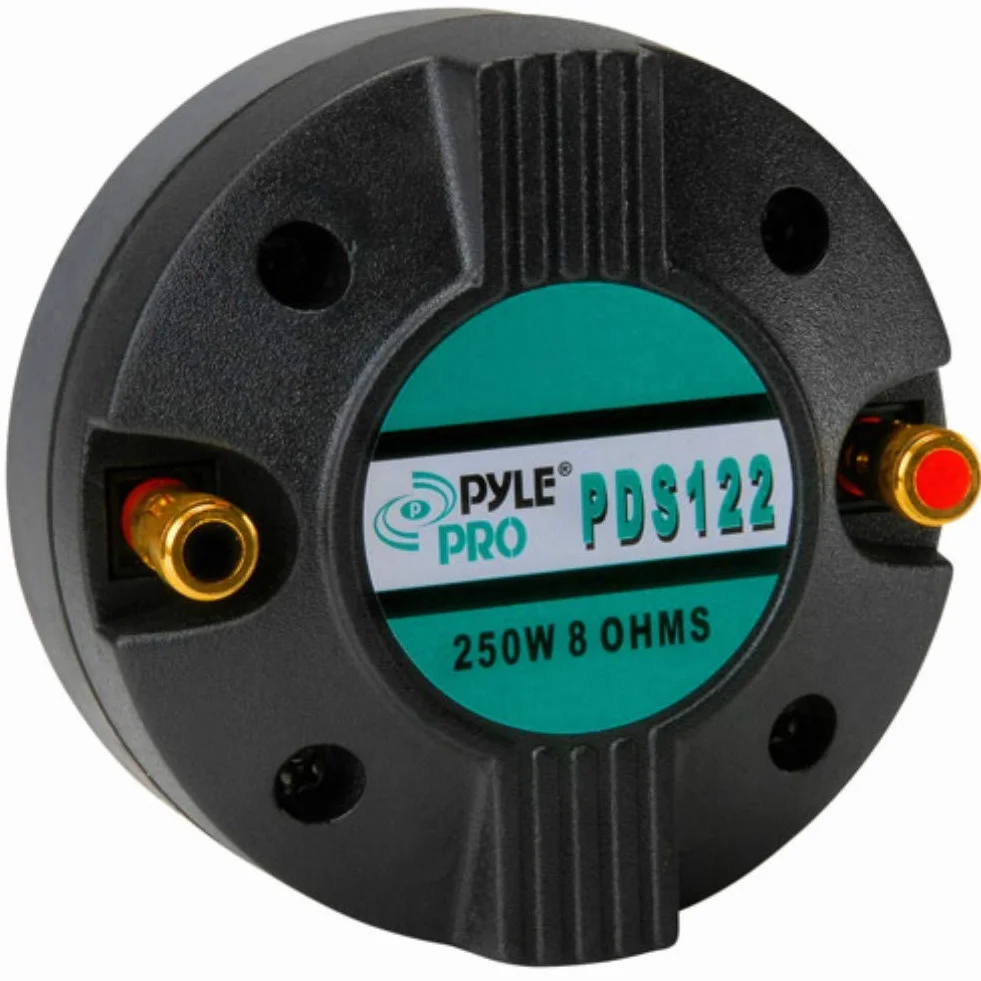 1 PYLE PDS122 driver a compressione tweeter 125 watt rms 250 watt max filettatura da 1" 2,50 cm per trombe dj casa feste cassa impedenza 8 ohm 95 db bobina 35 mm, 1 pezzo