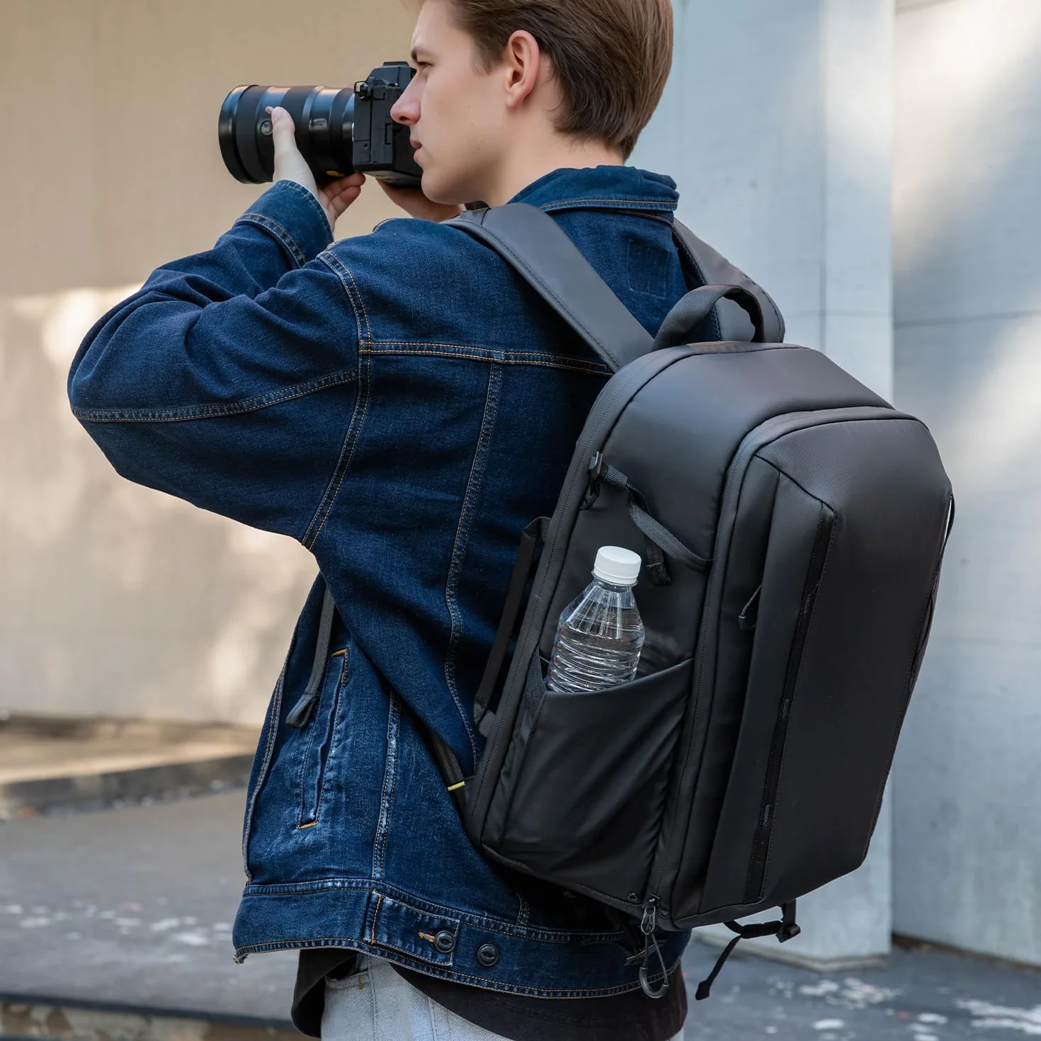 RaLeno 25 L+5 L Zaino per fotocamera, custodia rigida impermeabile con 5L scomparto frontale espandibile per fotocamera DSLR SLR Mirrorless, compatibile con drone DJI Mavic / 16 laptop/treppiede