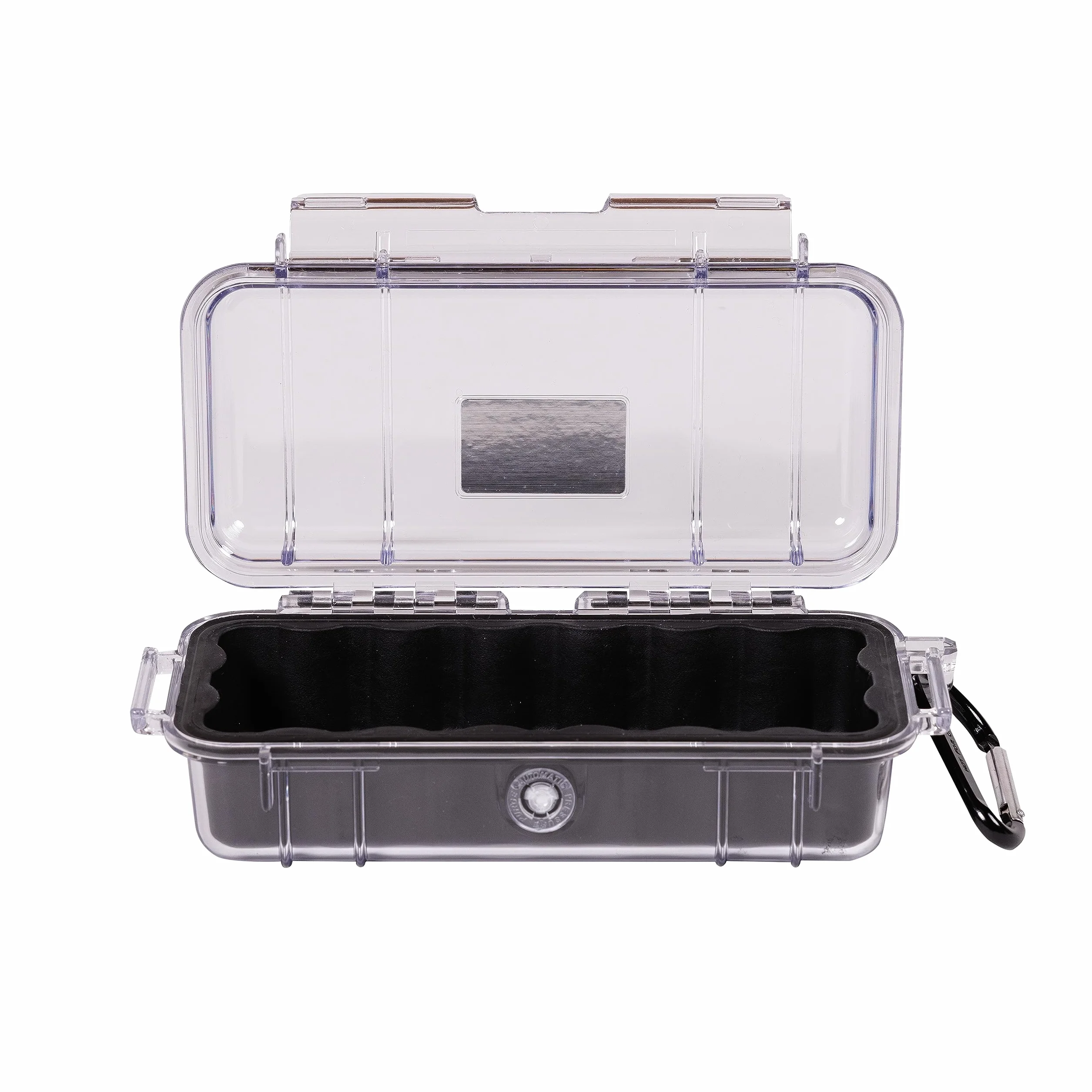PELI 1030 Piccoli dispositivi elettronici per valigette da viaggio, IP67 Impermeabile e a Prova di Polvere, Capacità di 0,6L, Prodotto in USA, Colore Trasparente/Nero