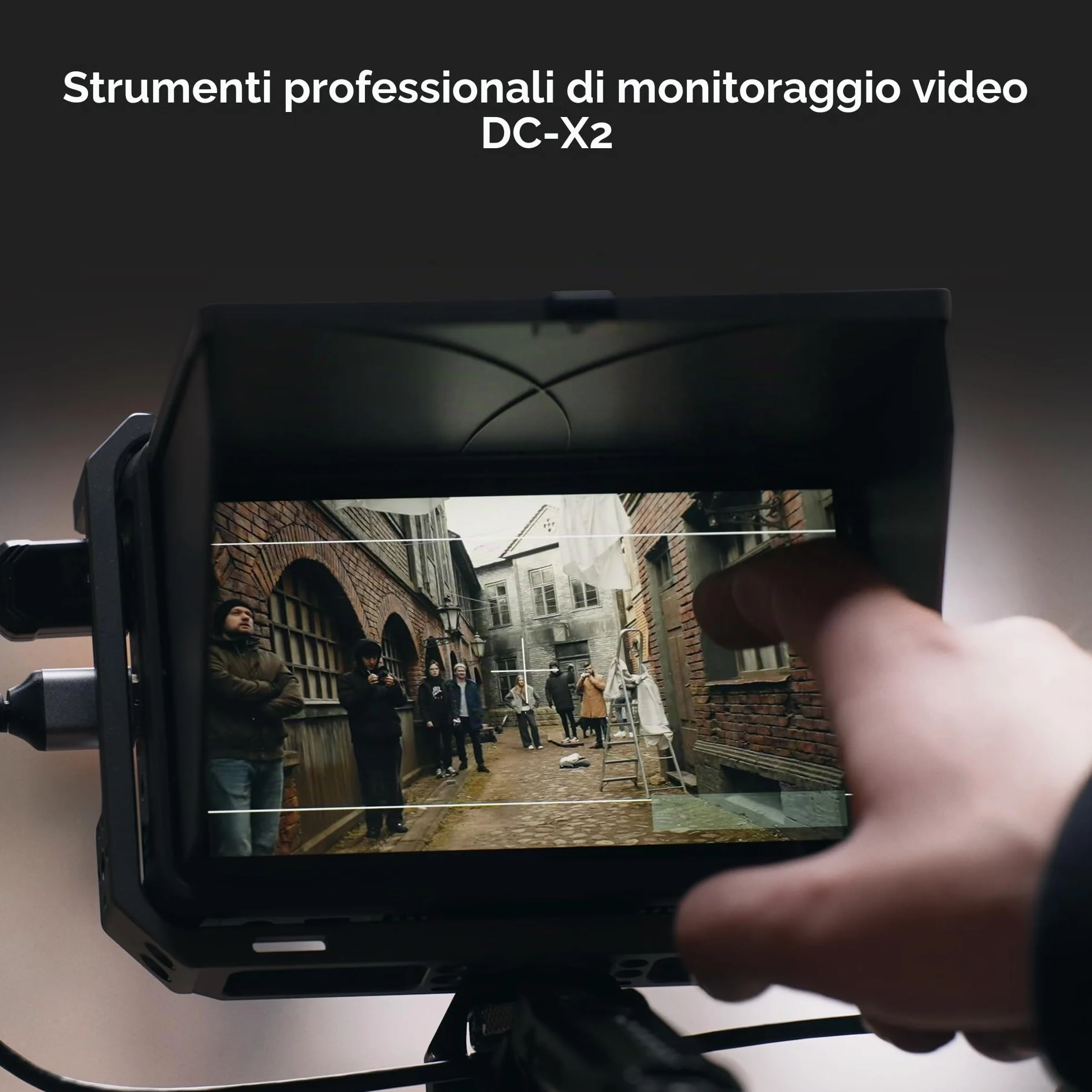 VILTROX - Monitor del campo della fotocamera da 6", 2000nit HD 1920x1080, schermo touch portatile, monitor video, 4K, HDMI, loop in/out, con LUT 3D, de-squeeze, Peak Focus, con parasole