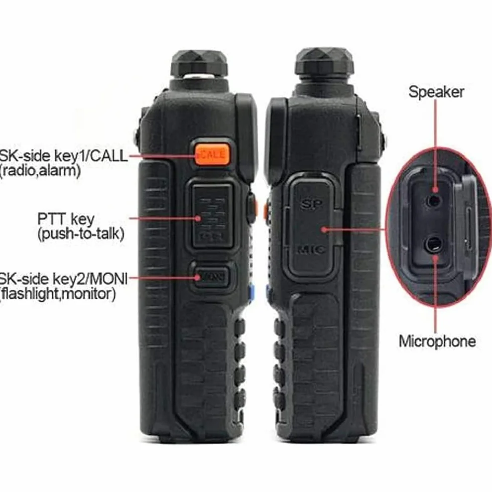 BAOFENG BF UV-5R 8-Watt Dual Band Two-Way Radio (144MHz-146MHz VHF & 430MHz-440MHz UHF) Includes Full Kit, Black