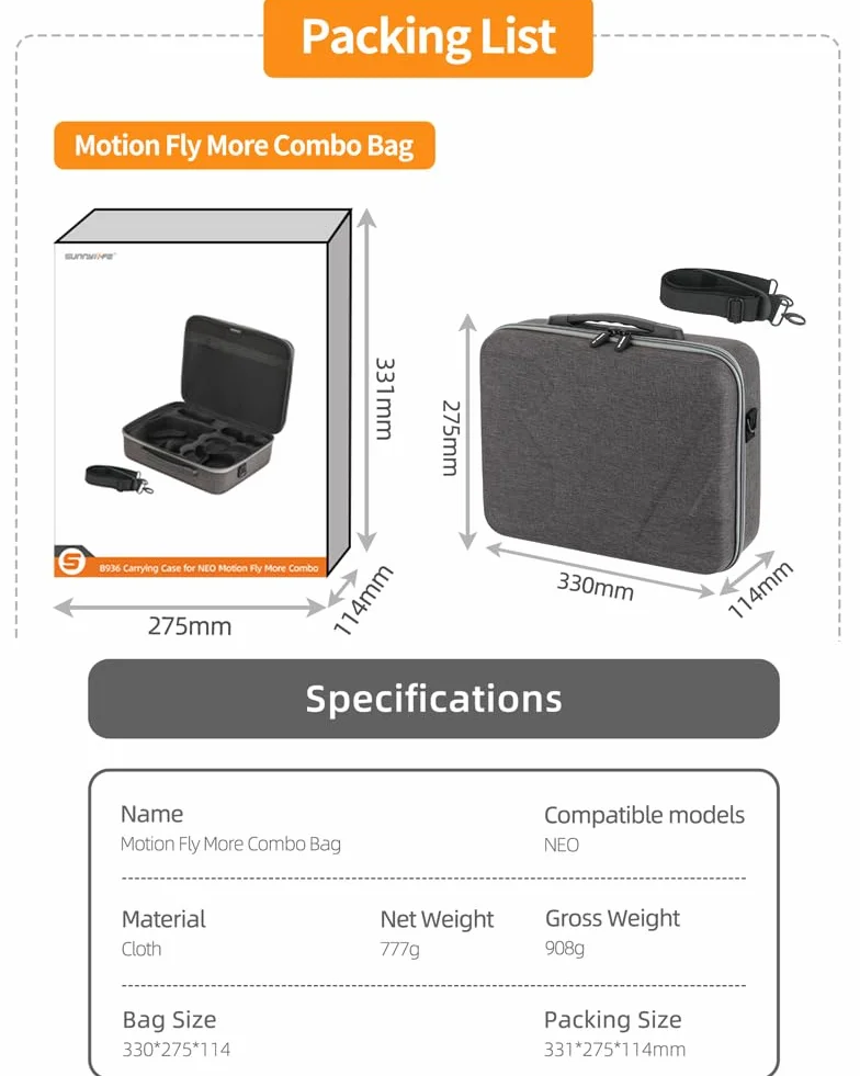 Custodia rigida per DJI Neo Motion Fly More Combo, custodia per DJI Neo/DJI Goggles N3/DJI RC Motion 3