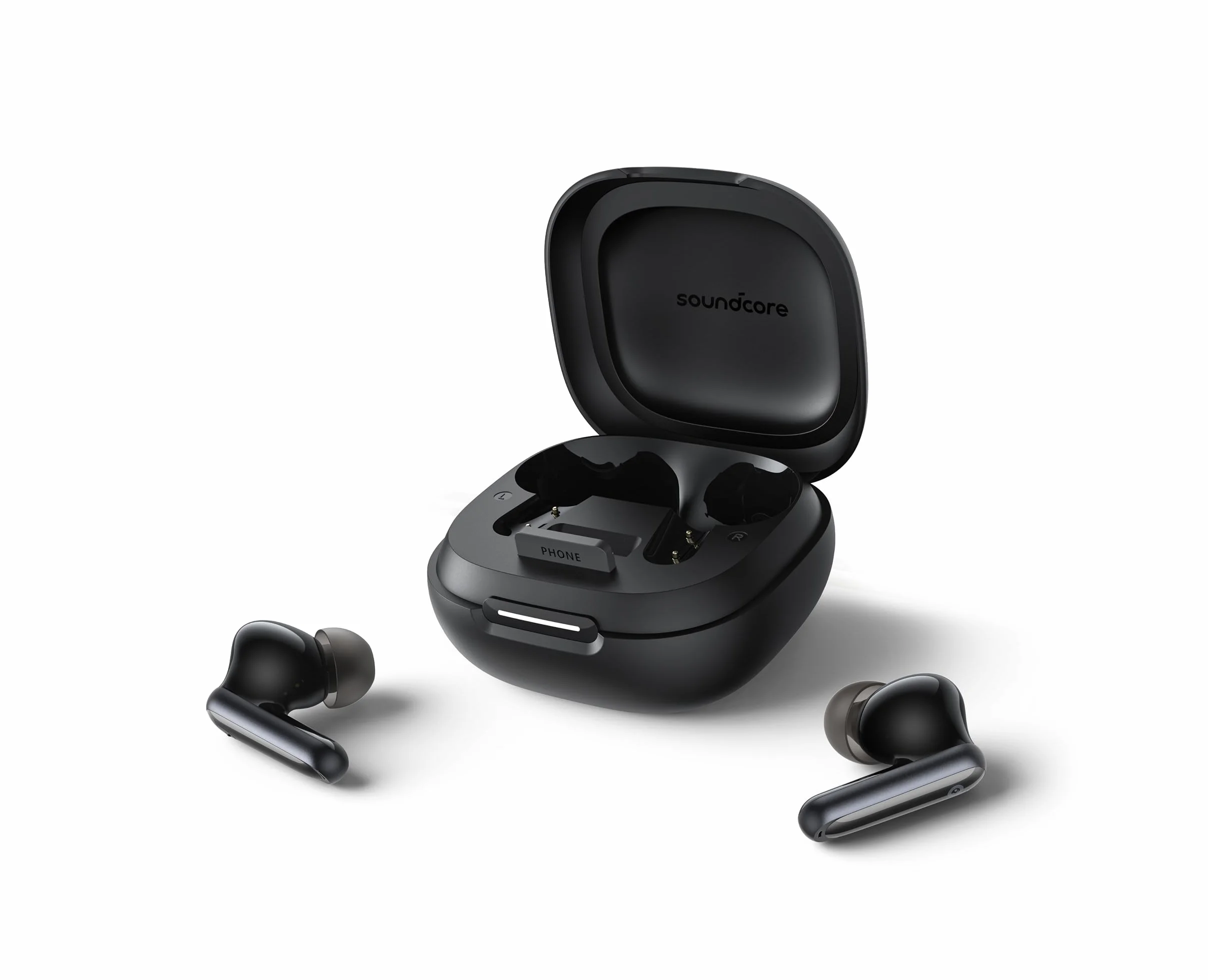 Soundcore by Anker P40i Cuffie Bluetooth Wireless con Cancellazione Rumore per Ogni Ambiente, Forti Bassi, Riproduzione 60H, Case e Supporto Telefono 2 in 1, IPX5, Carica Wireless, Bluetooth 5.3
