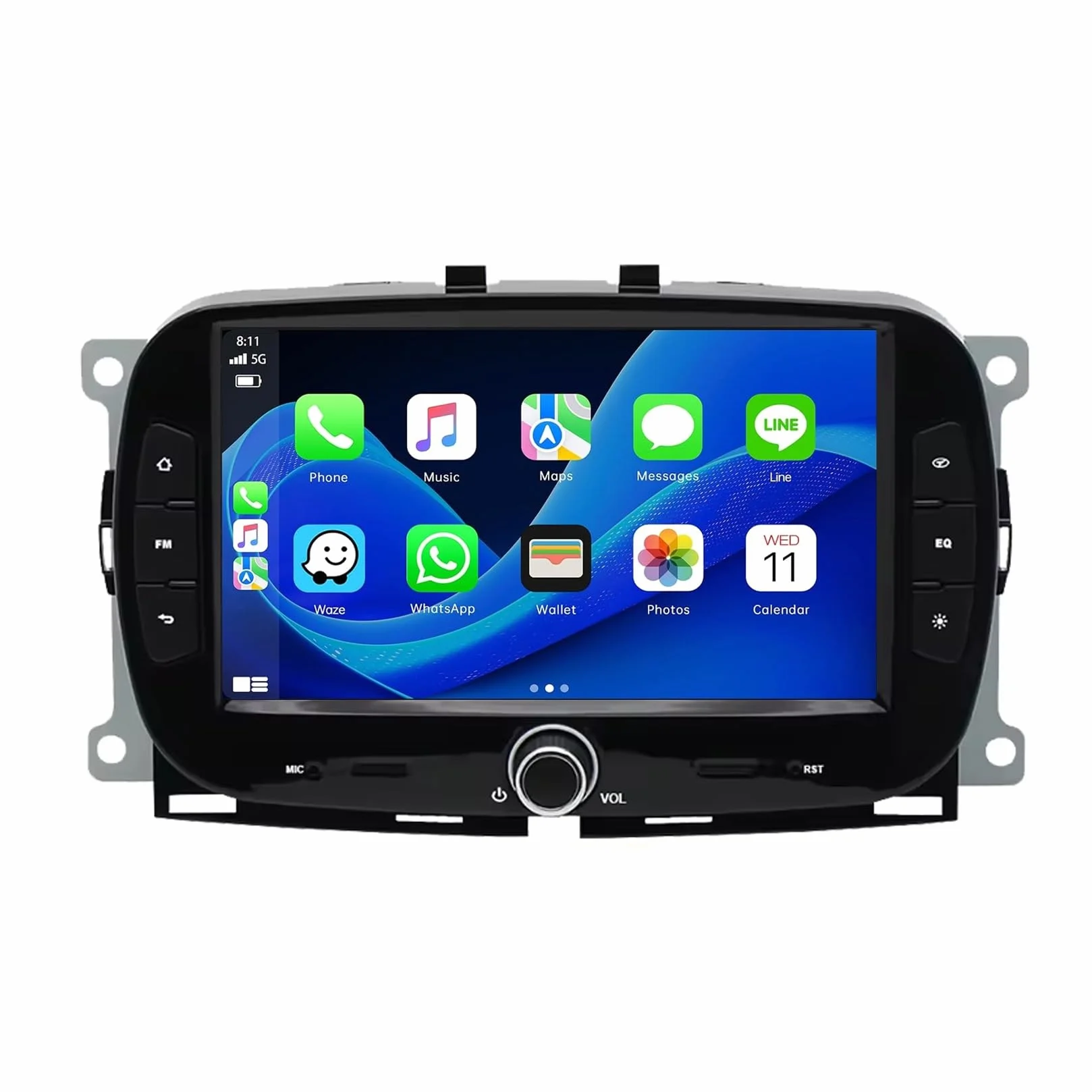 Autoradio da 9 pollici con Android 15 per FIAT 500 2016 2017 2018 2019,lettore multimediale per auto con GPS,comandi al volante,telecamera di retromarcia,Bluetooth,vivavoce,DVR,telecamera HD,schermo