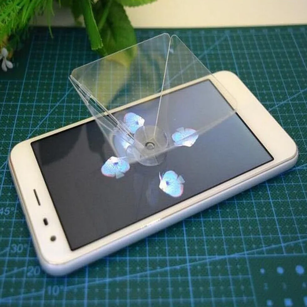 Luckxing Lampada Ologramma a Piramide per proiettore, Pellicola Ologramma, proiettore a Piramide, Display olografico, proiettore per Ogni Smartphone