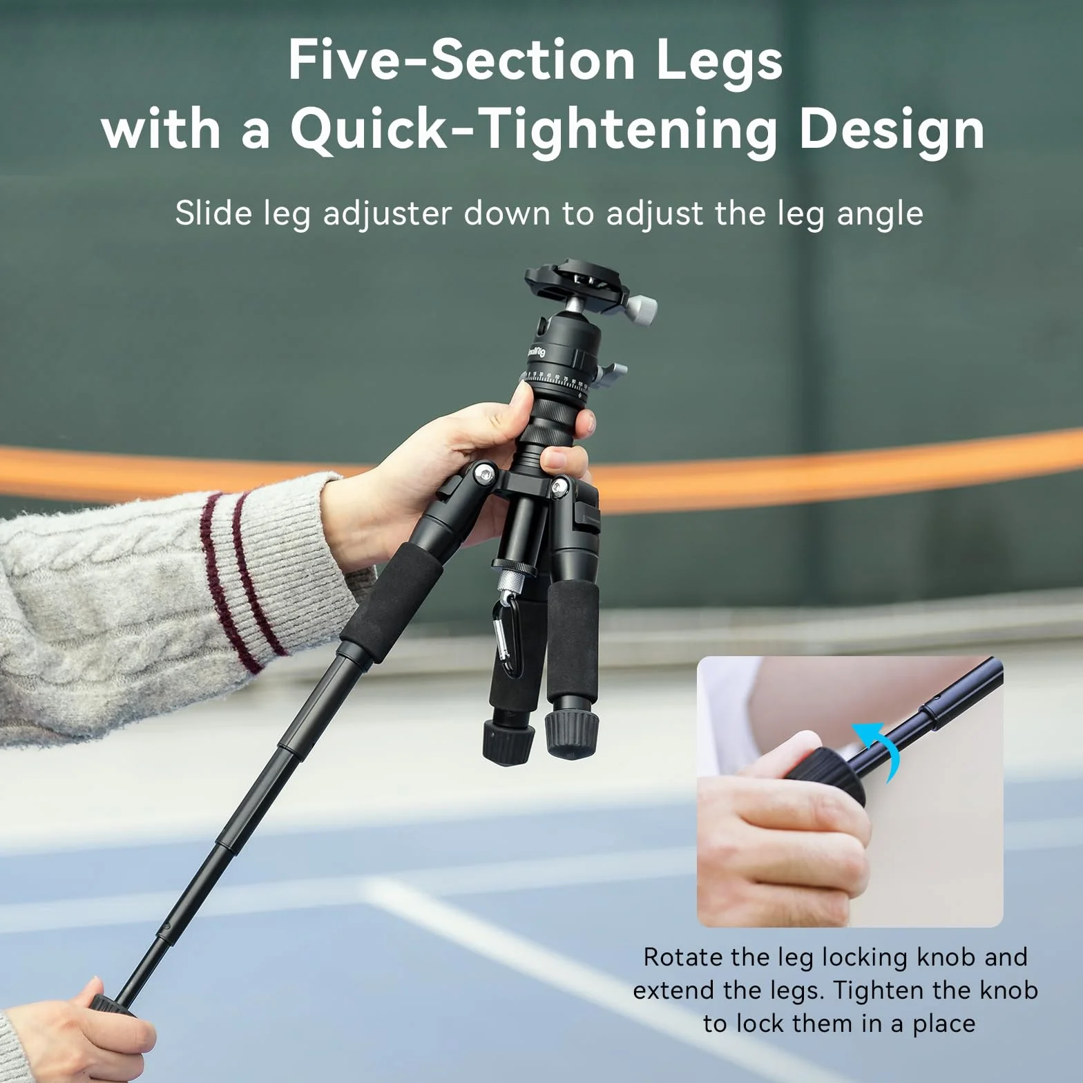 SMALLRIG Mini Treppiede in Alluminio da 20 pollici/ 52 cm, Treppiede da Tavolo con Testa a Sfera a 360°, Treppiede da Tavolo Compatto per Videocamera DSLR, Carico Fino a 13 Libbre/6 kg - 4289