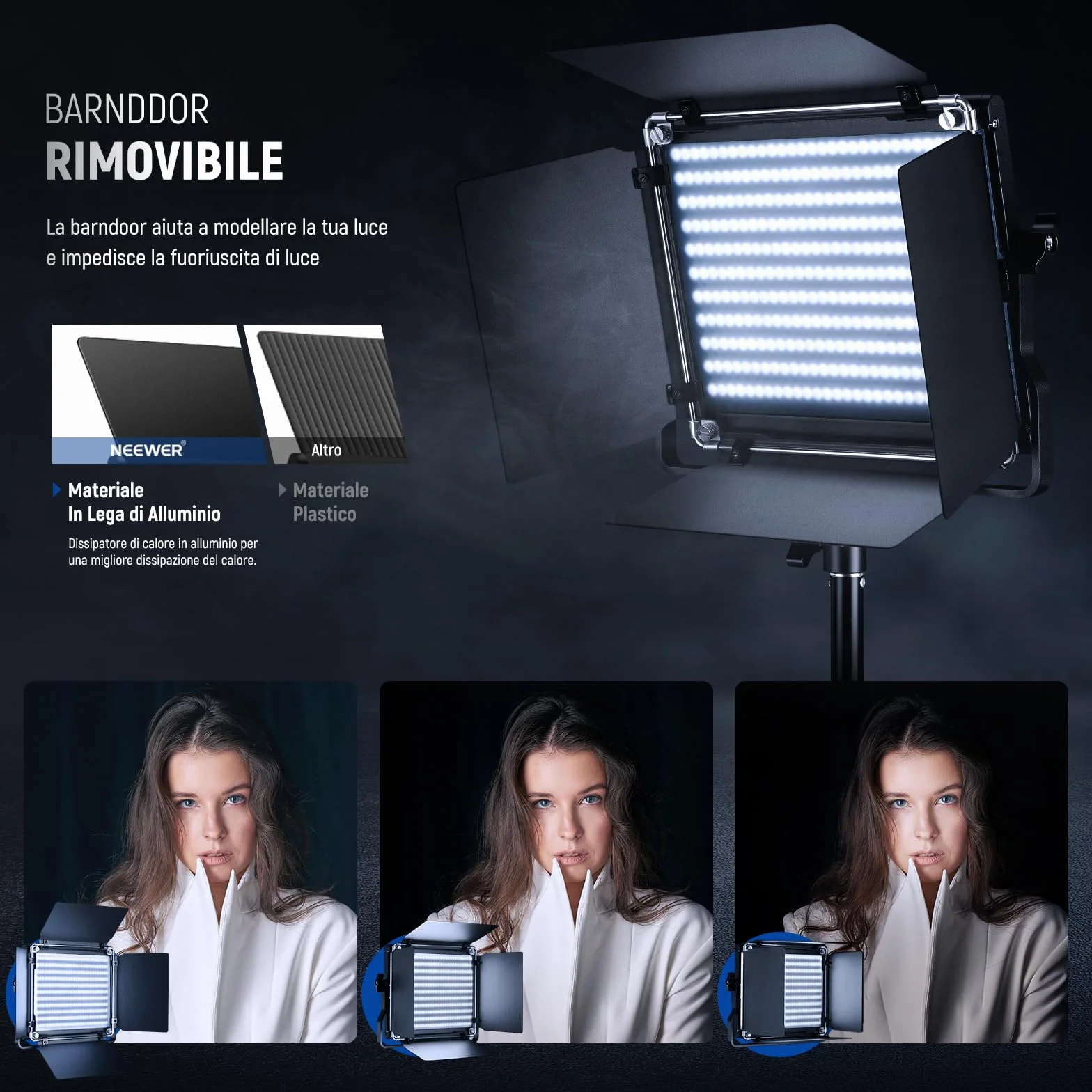 NEEWER 660 Pannello Luce LED Fotografia Kit d’Illuminazione:Luci Video Bicolore Dimmerabile 3200-5600K CRI 96+ & 190cm Cavalletto, Faretto LED Fotografico per Riprese Video e Foto Studio