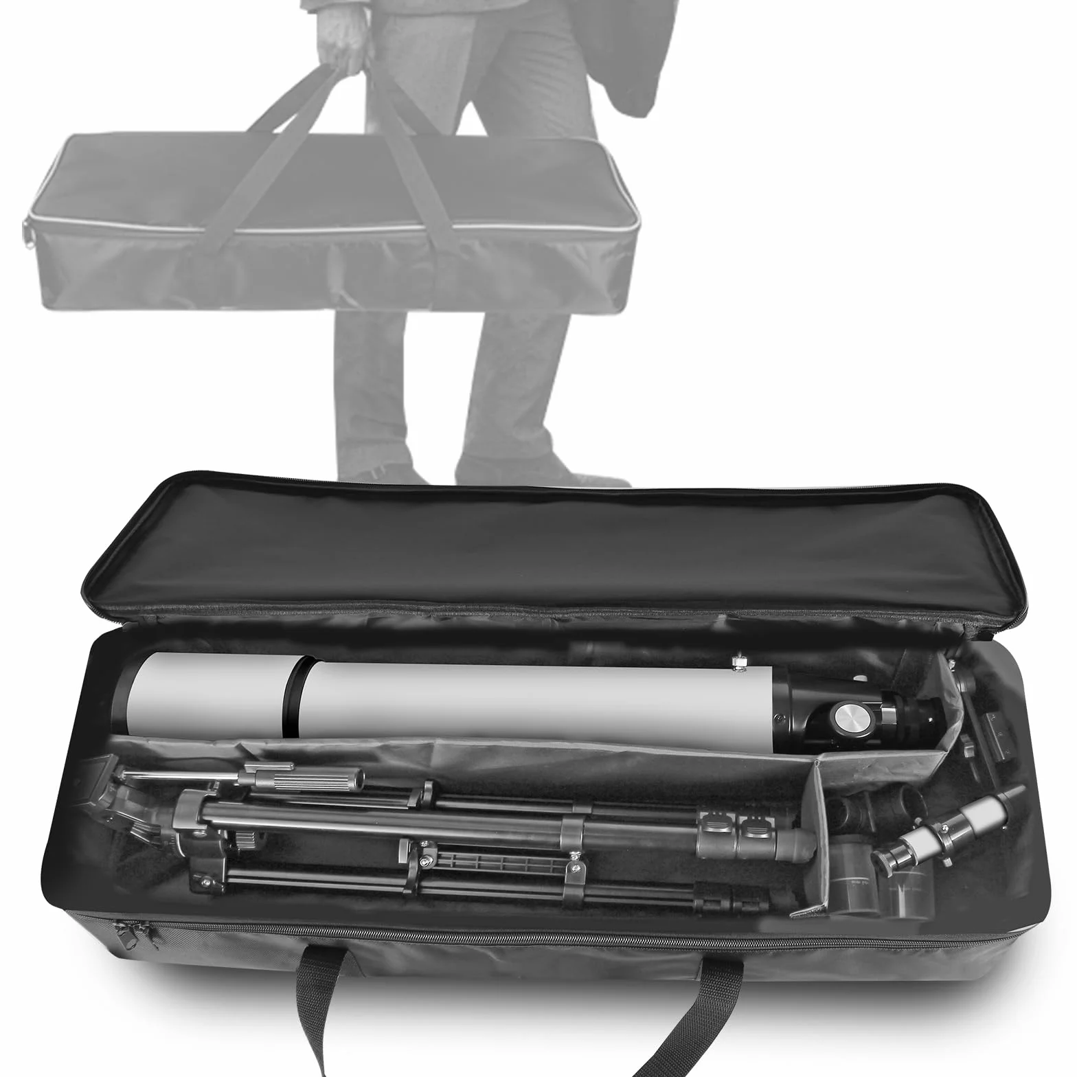 Telescopio per adulti ad alta potenza, apertura 80 mm, telescopio rifrattore professionale da 900 mm per adulti e principianti, compatto e portatile con borsa da trasporto e adattatore per telefono