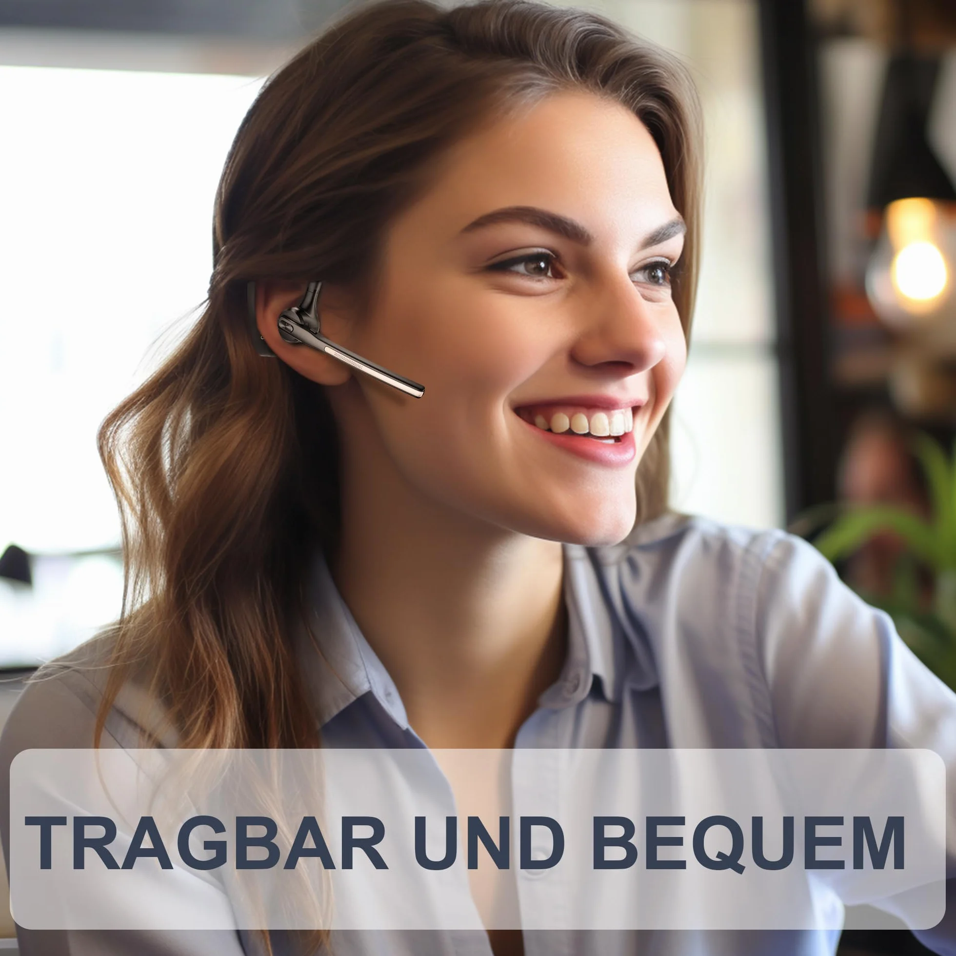 Conambo Auricolare Bluetooth senza fili V5.２, K10C Auricolare Bluetooth monofonico con cancellazione del rumore CVC 8.0 e ENC per la guida e il lavoro, 16 ore di conversazione