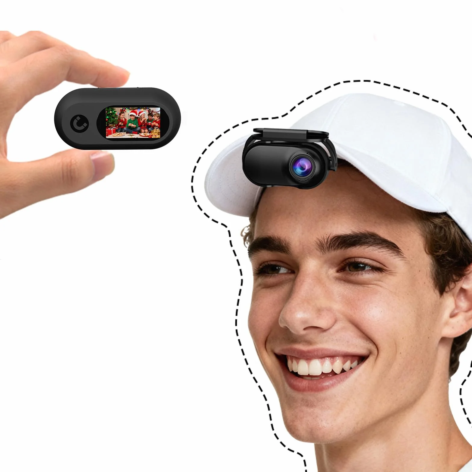 Xilecam Mini Action Cam Telecamera Animali Telecamere Nascoste da Esterno Body Cam e Accessori（Nero）