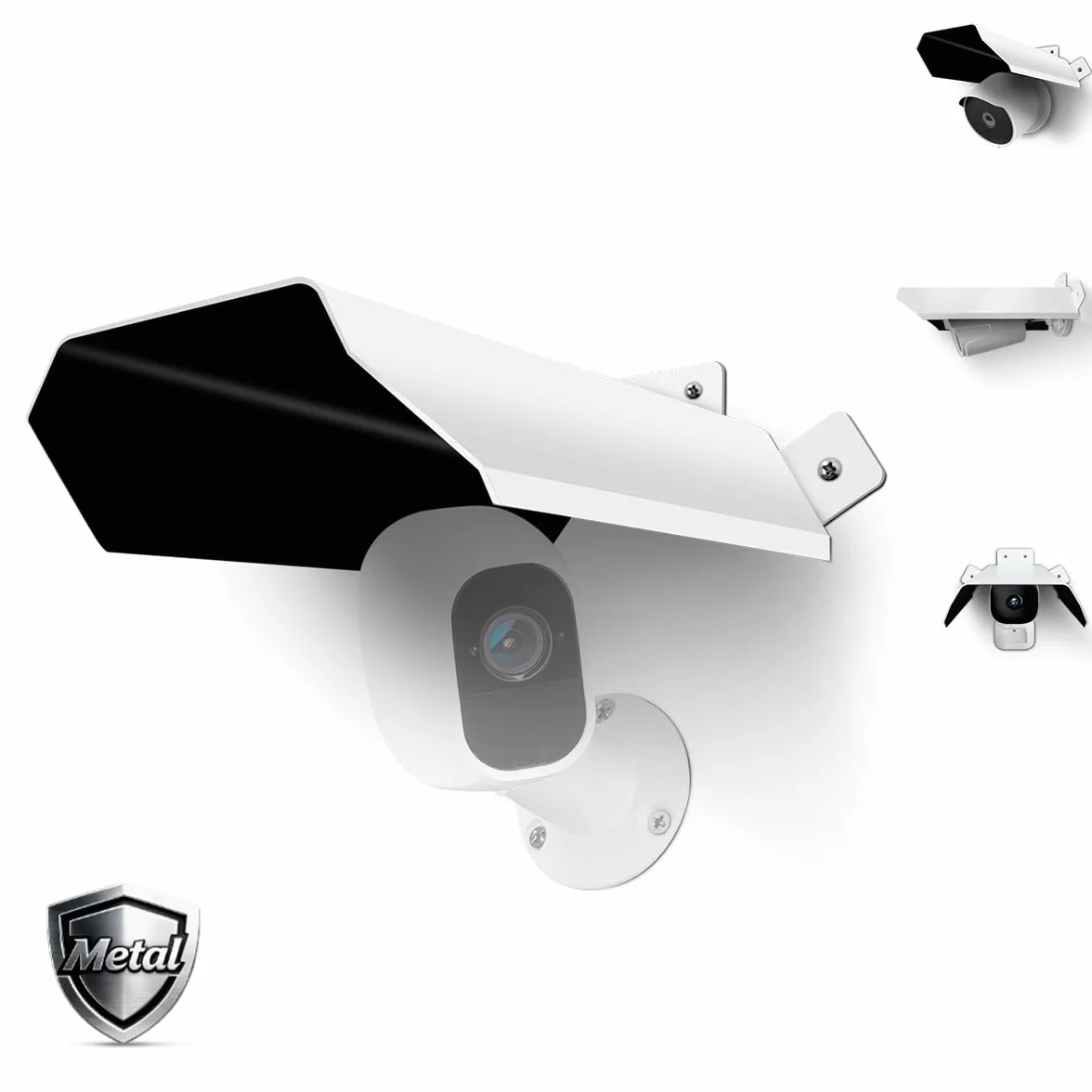 OOSSXX Copertura protettiva universale per telecamera di sicurezza, protezione da sole e pioggia, per telecamere da esterni, impermeabile, in metallo