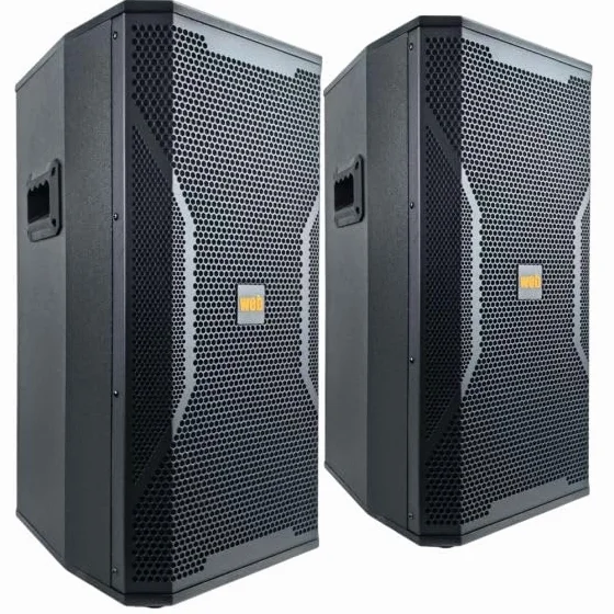 Coppia casse acustiche amplificate WEB 300W con Bluetooth, USB e SD - 62x32x34 cm