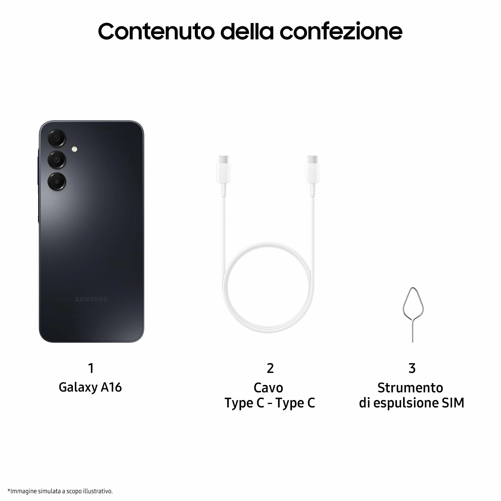 Samsung Galaxy A16, 3 anni di Garanzia del produttore, Android 14, Display Super AMOLED 6.7" FHD+, 4GB RAM, 128GB, Batteria 5.000 mAh, IP54, memoria espandibile, Black [Versione Italiana]