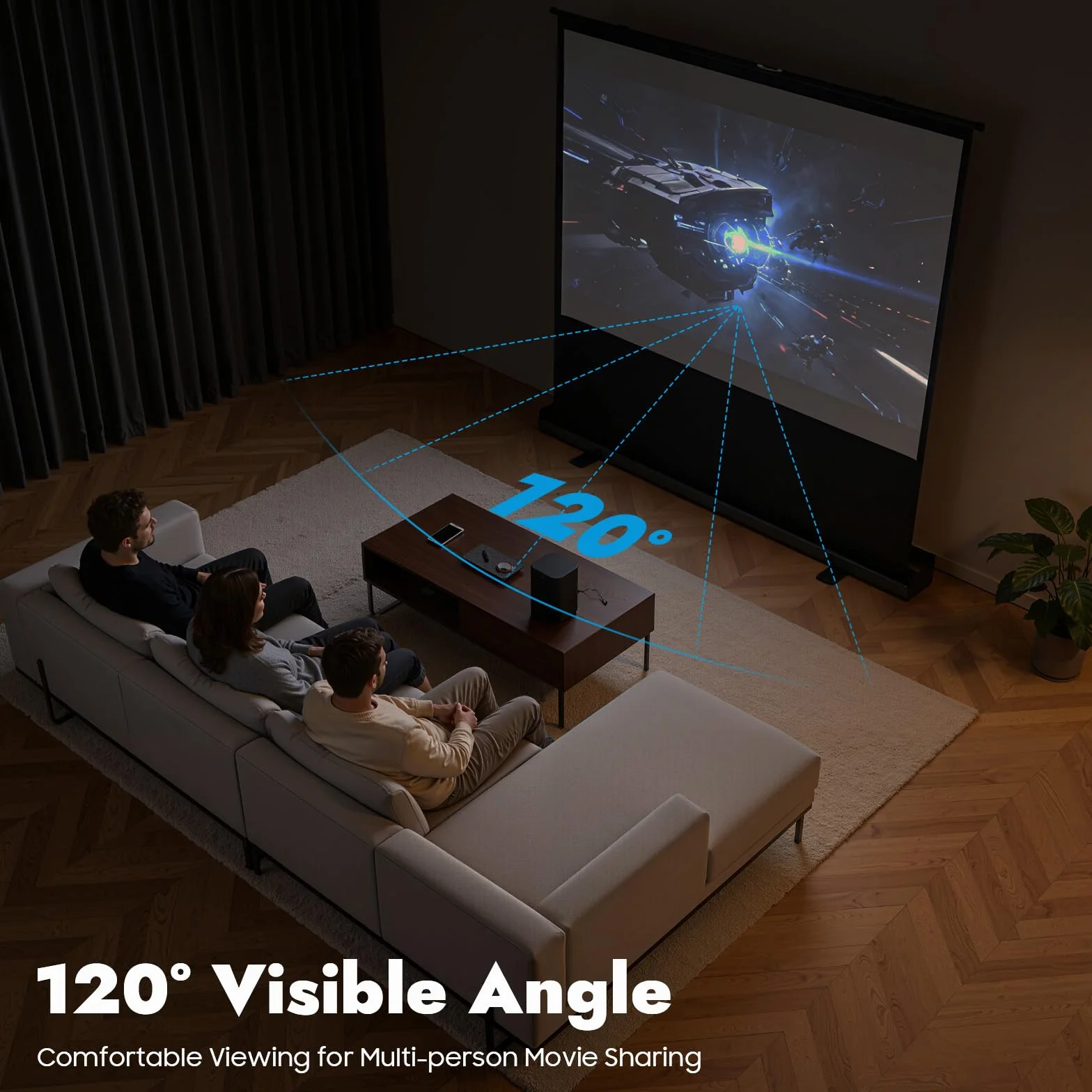Schermo per proiettore con treppiede, 203 cm, estensibile, portatile, 4:3, con gambe di supporto a forma di X e sistema di molle a gas, per esterni, campeggio, home theatre