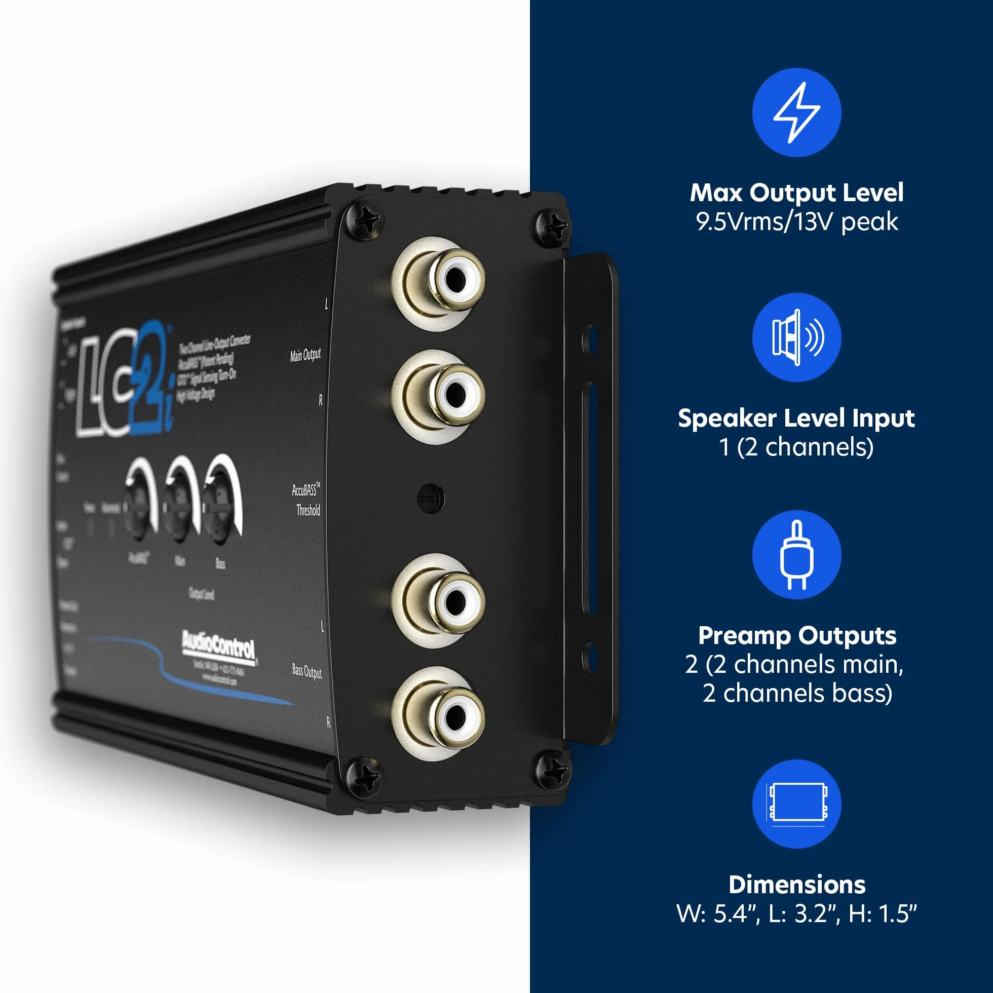 AudioControl Audio Control Lc2I Convertitore di uscita di linea a 2 canali per l'aggiunta di amplificatori al sistema di fabbrica