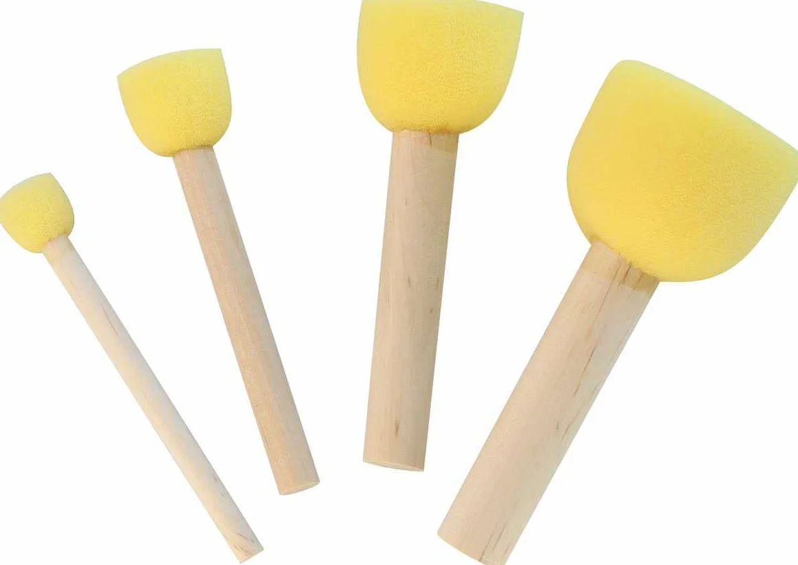 KREUL 72160 - Set di 4 pennelli universali in schiuma adatti a quasi tutte le vernici Diametro 13, 20, 30 e 40 mm