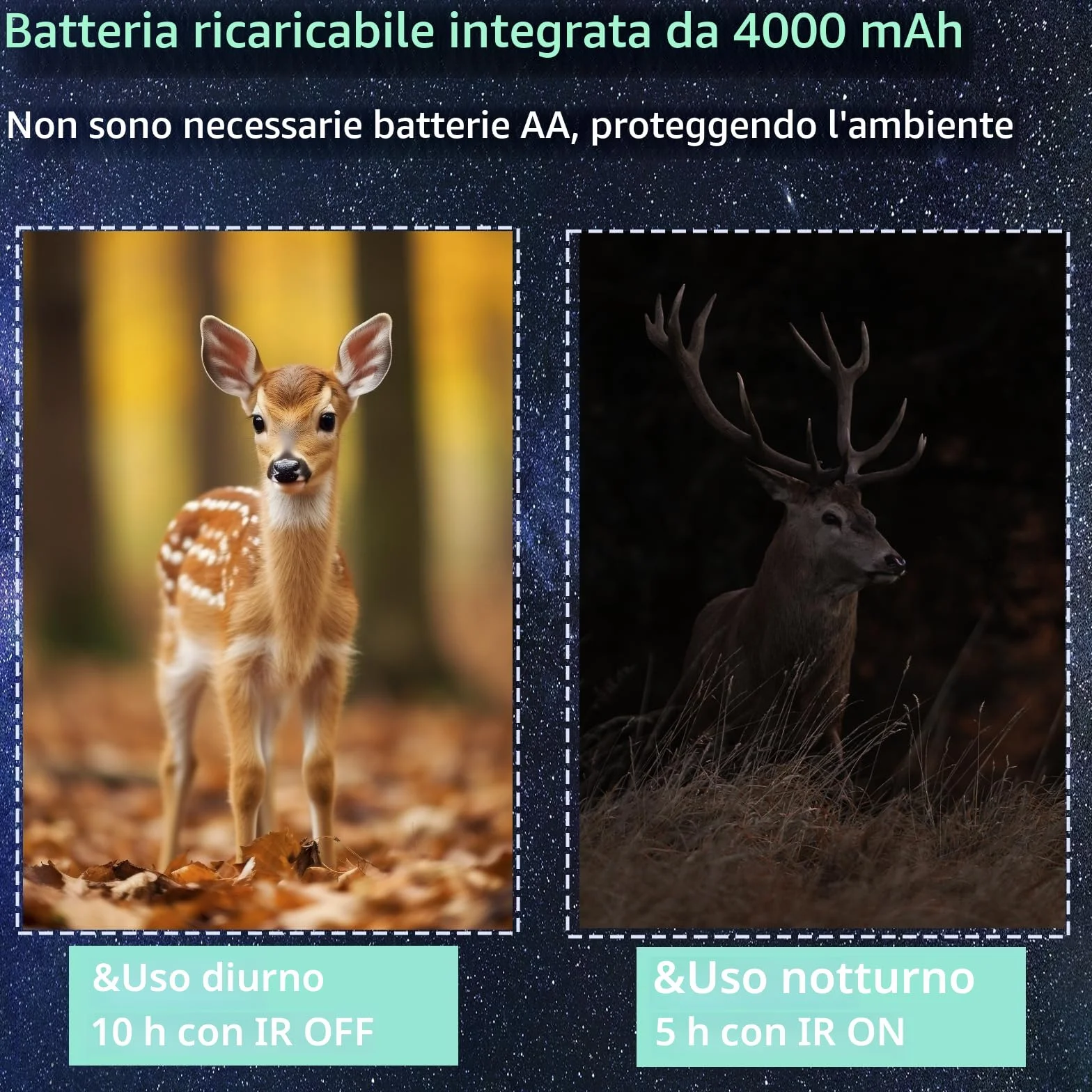 Binocolo Visione Notturna, 32 GB Scheda di Memoria Visore Notturno 3" TFT 8X Digitale Zoom 7-LIVELLI Infrarossi Vista 300M al 100% Buio per la Caccia Osservazione Uccelli e Campeggio