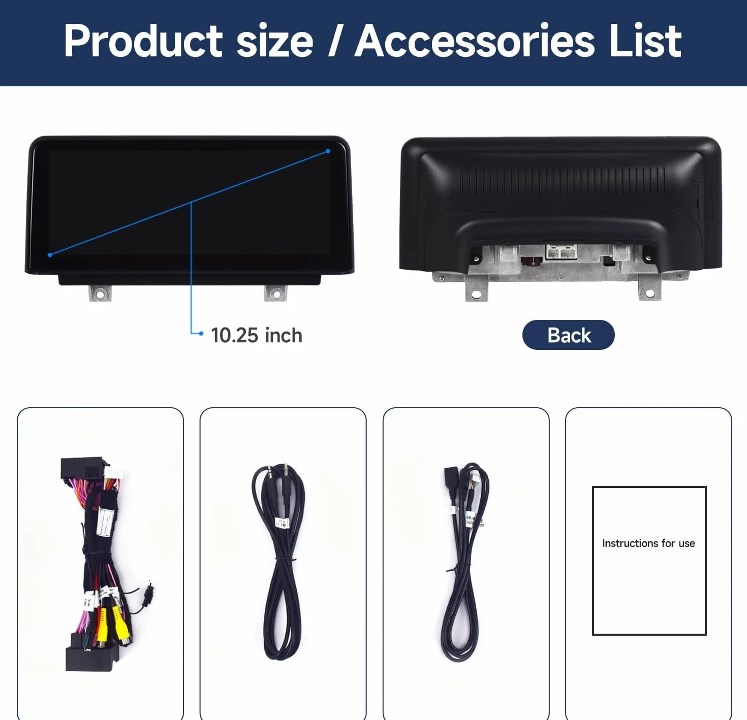 BMW Serie 1 F20 F21 Serie 3 F30 F31 F34 Serie 4 F32 F33 F34 CTB 10.25" CarPlay Android Auto Schermo Touch Retrofit Plug & Play