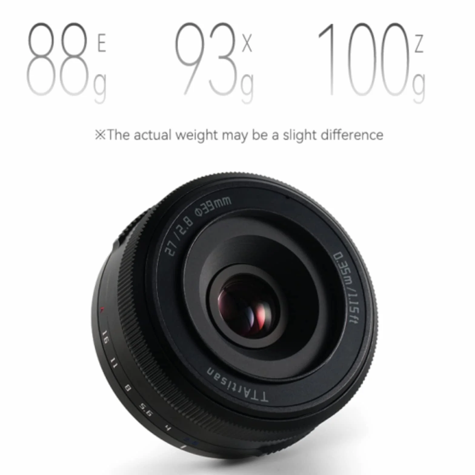 TTARTISAN 27mm F2.8 obiettivo autofocus APS-C per fotocamera mirrorless solo per fotocamere Sony E-mount A5000 A6600 NEX-3 NEX-3N NEX-7 NEX5 CA7 A7I A7R A7S A7SI A7SII A9 e altro.(nero)