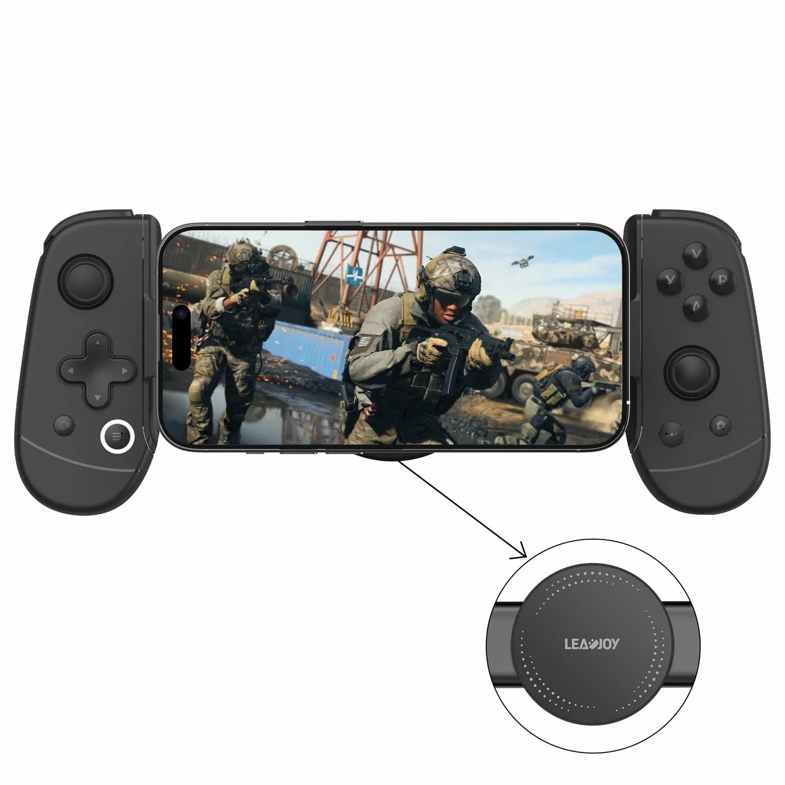 leadjoy Controller per iPhone M1 con funzione di raffreddamento, controller di gioco mobile per iPhone, ricarica pass-through, riproduzione Xbox, GeForceNOW, COD, Diablo, Genshin Impact e altro ancora