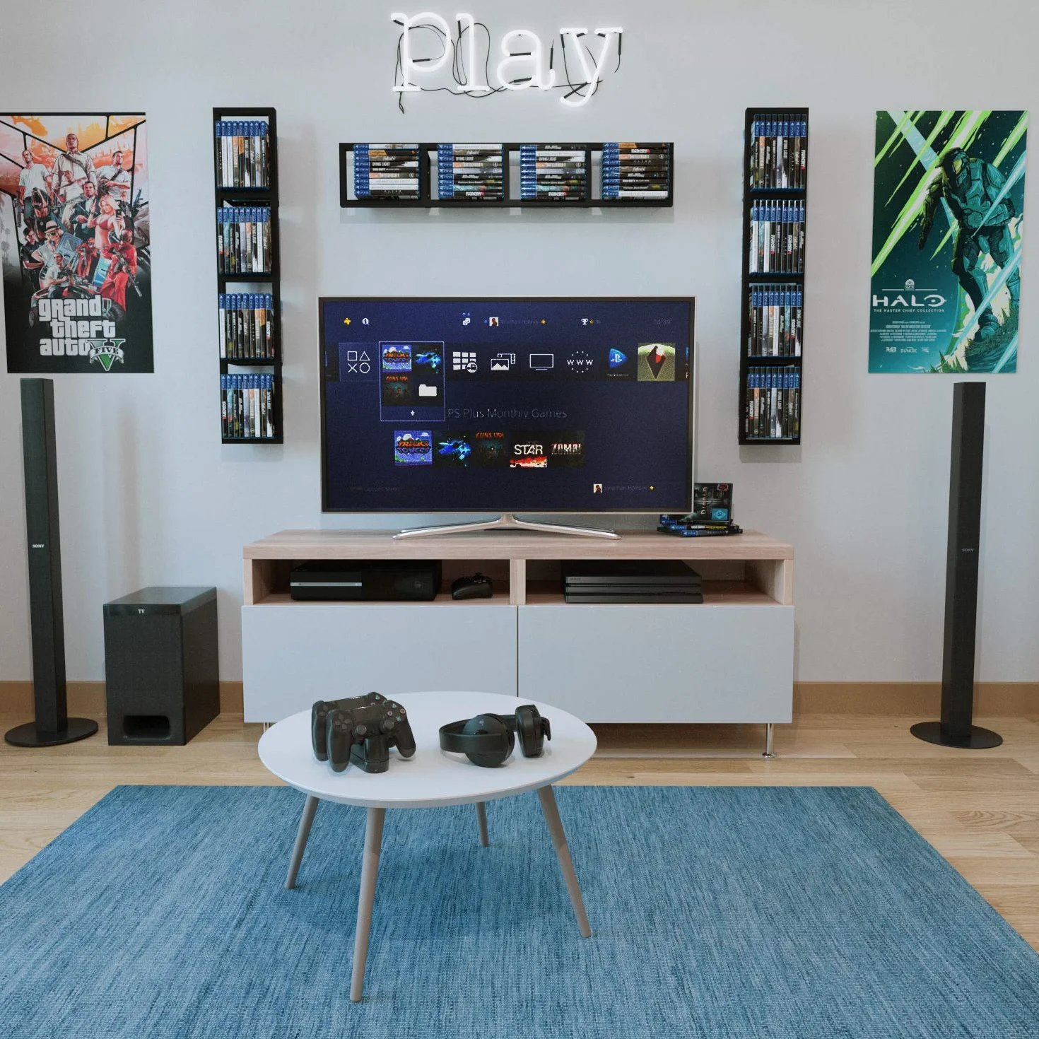 You Have Space Moderno supporto da parete per CD DVD Media Rack Storage Metal Shelf Organizer (nero)