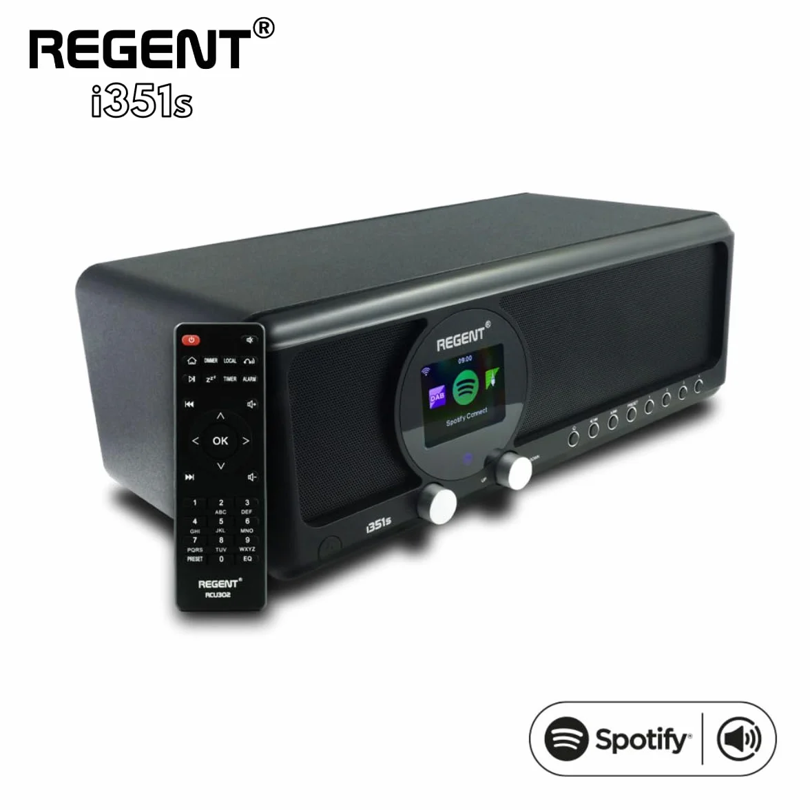 Ferguson Regent i351s Radio Internet DAB+ Wi-Fi Bluetooth Spotify Connect Hi-Fi FM Czarny