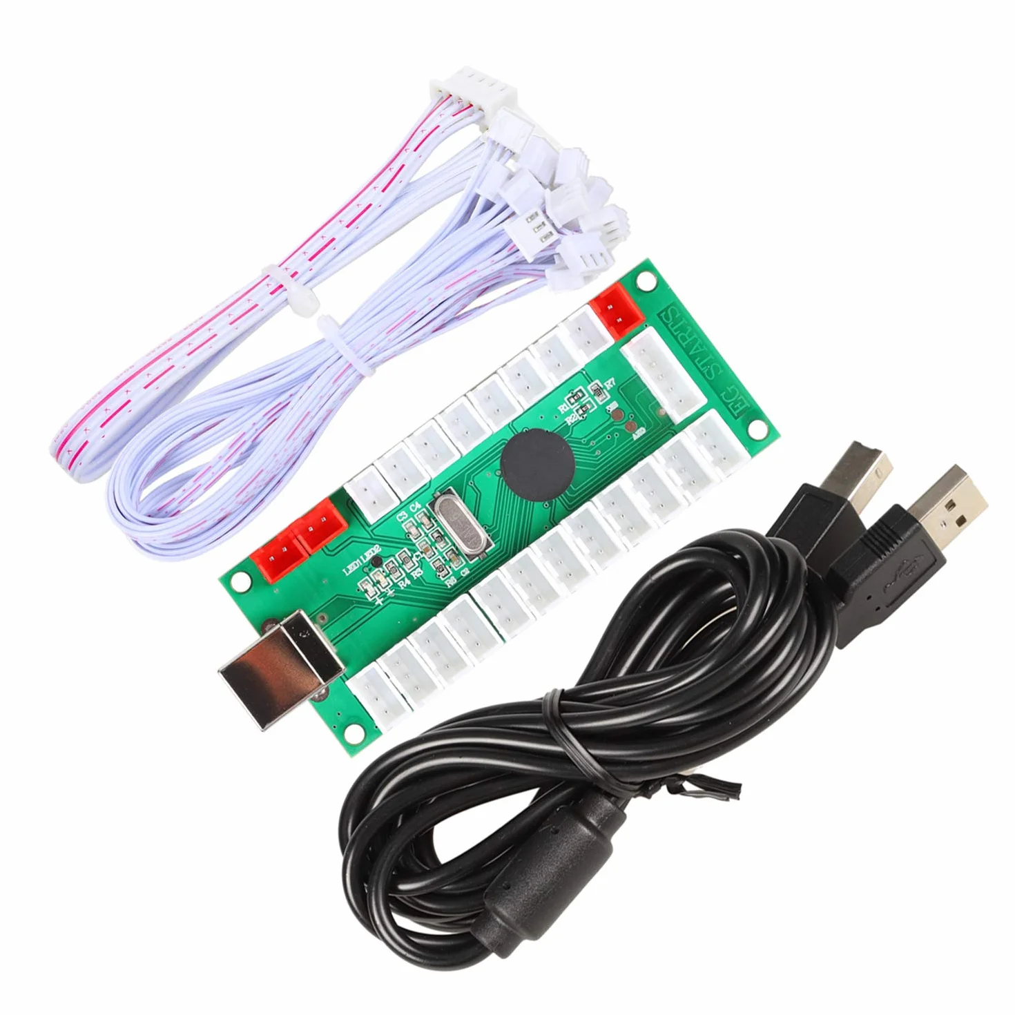 EG STARTS 2 Giocatori Classic Arcade Contest Kit Fai da Te USB Encoder per PC Joystick + Chrome LED Illuminato Pulsante 1 e 2 Giocatori Pulsanti Moneta per Arcade Mame Raspberry Pi 2 3 3B Giochi
