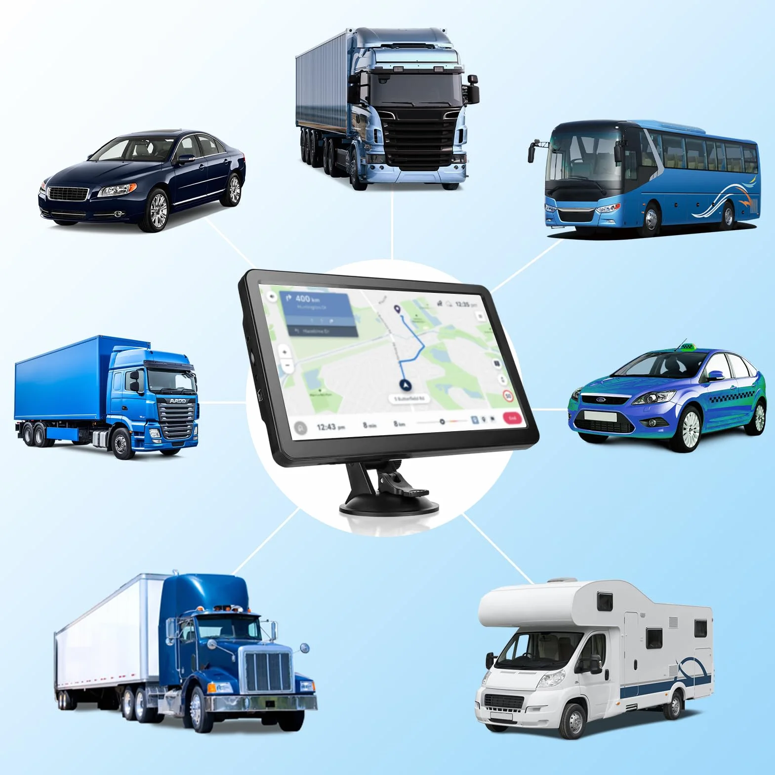 Navigatore GPS da 9 pollici, auto navigatore satellitare auto 9 pollici camion GPS driver commerciali 2025 per Europa mappe UK (in Europa)
