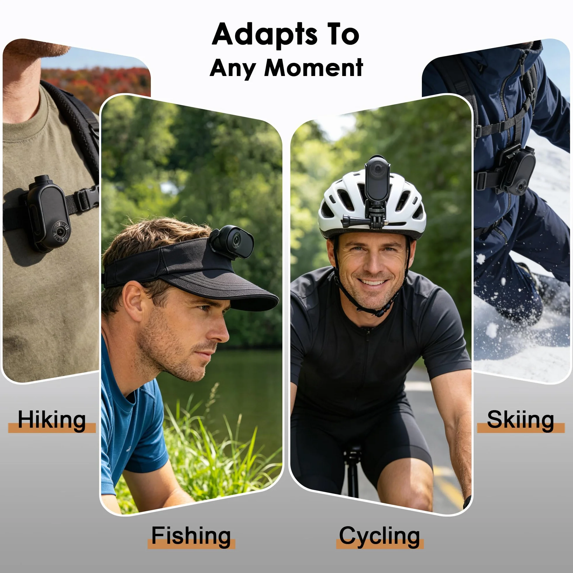 Mini Body Cam con Ciondolo Magnetico, Action Cam con Custodia Subacquea, Telecamera Indossabile con Scheda Memoria per Snorkeling, POV Camera per Casco Moto, Bici, Sport Estremi e Vlogging (Nero)
