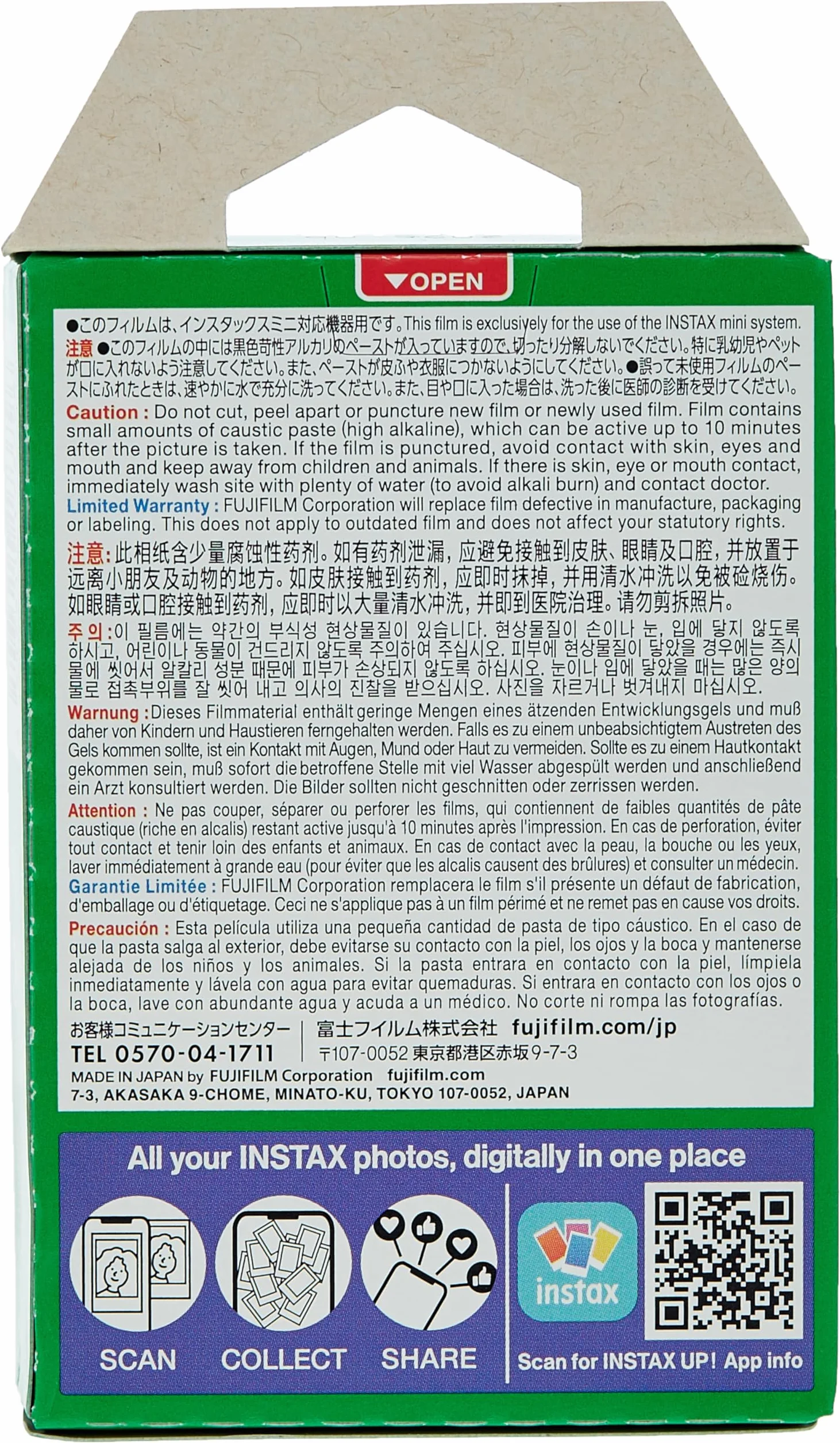 Fujifilm Instax Mini Instant Film, 10 fogli (confezione da 5)