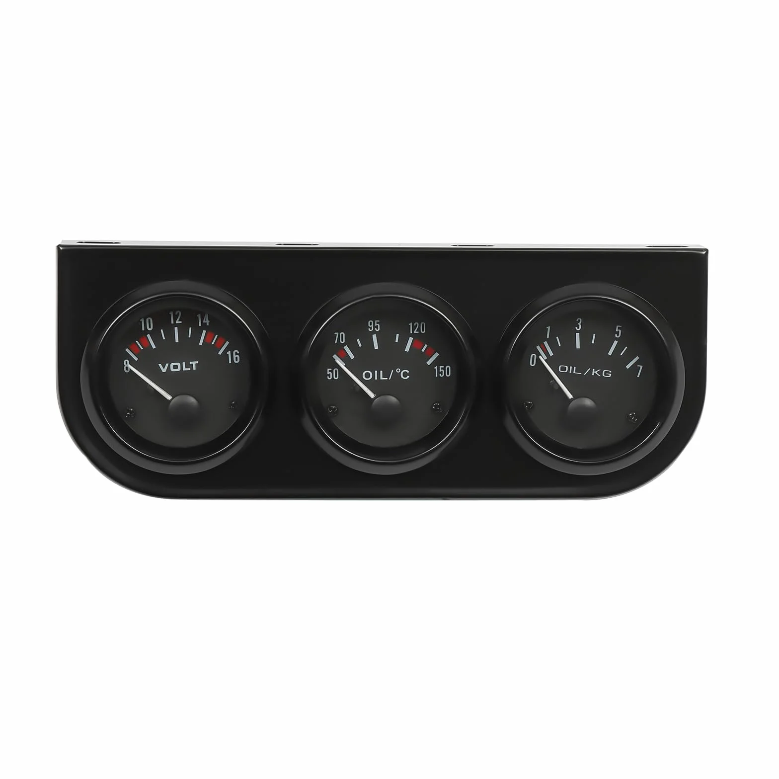 Strumenti aggiuntivi 3 in 1, motore per auto/camion, lancetta della temperatura dell'olio, pressione dell'olio, indicatore di voltaggio, indicatore della luce, indicatore del puntatore 52 mm