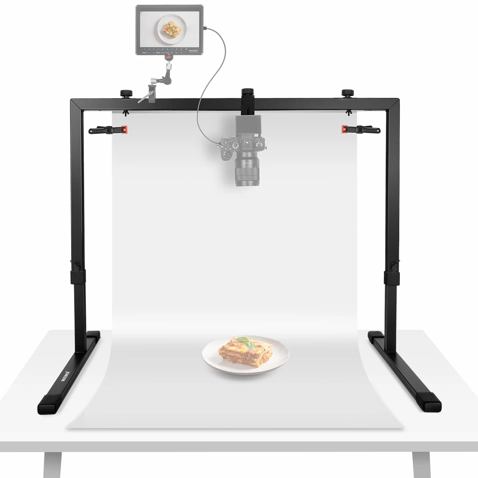 NEEWER Supporto Fotocamera dall'Alto per Scatti dall'Alto verso il Basso, Supporto da Tavolo in Acciaio Robusto per Multidispositivo per Fotografia Illuminazione, per Scrivanie ≥1m di Lunghezza, ST100