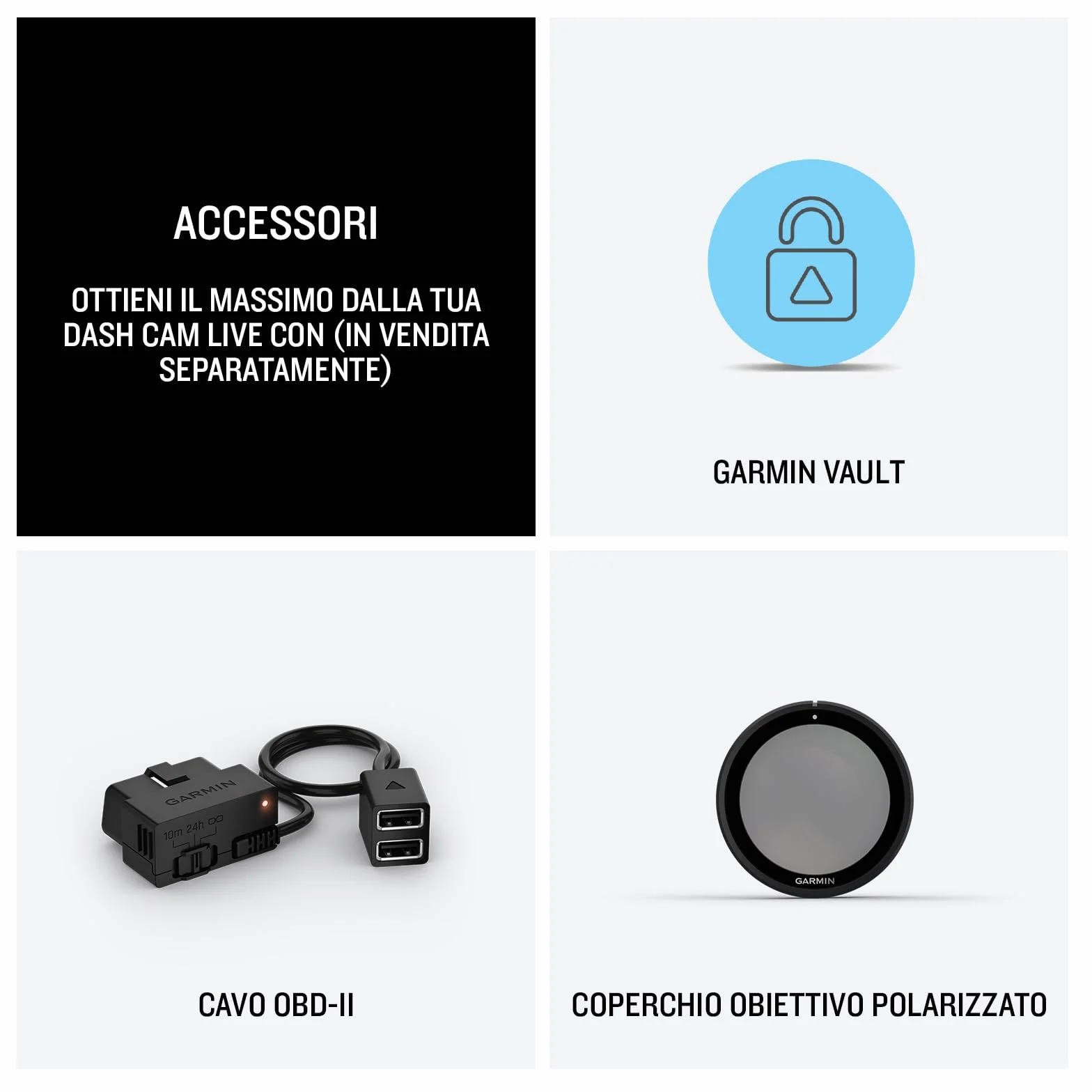Garmin Dash Cam Live, Dash Cam con connessione LTE ininterrotta a 1440p con campo visivo di 140 gradi