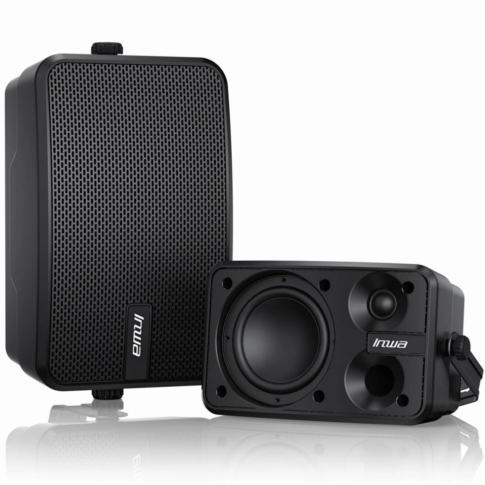 Inwa Cassa Bluetooth Esterno 400W Speaker Parete Attivo-Passivo Sistema Audio Stereo Wireless Impermeabile 2 Pezzi MZ622