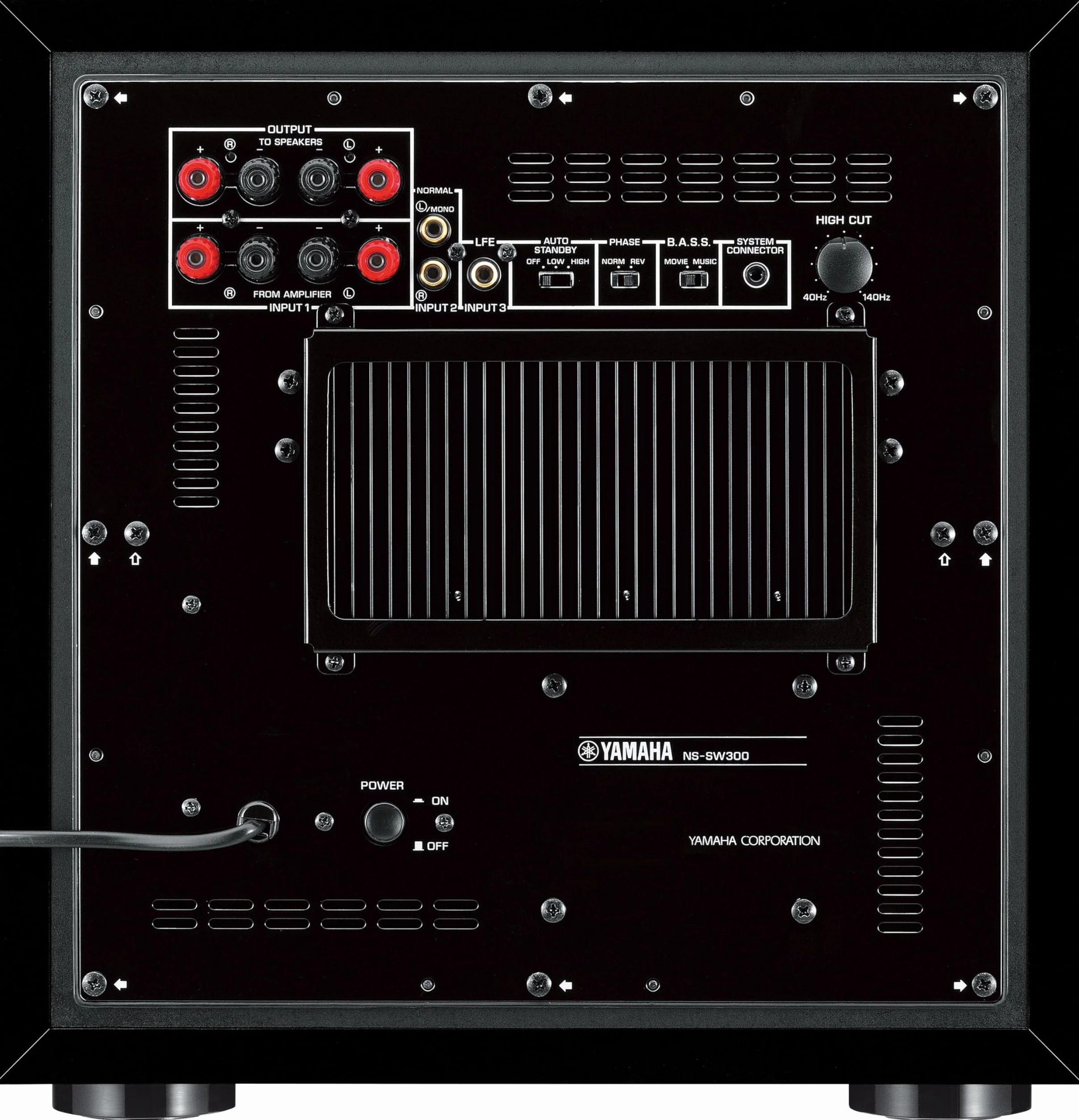 Yamaha NS-SW300 Subwoofer Advanced YST II Twisted Flare Port Piano Black