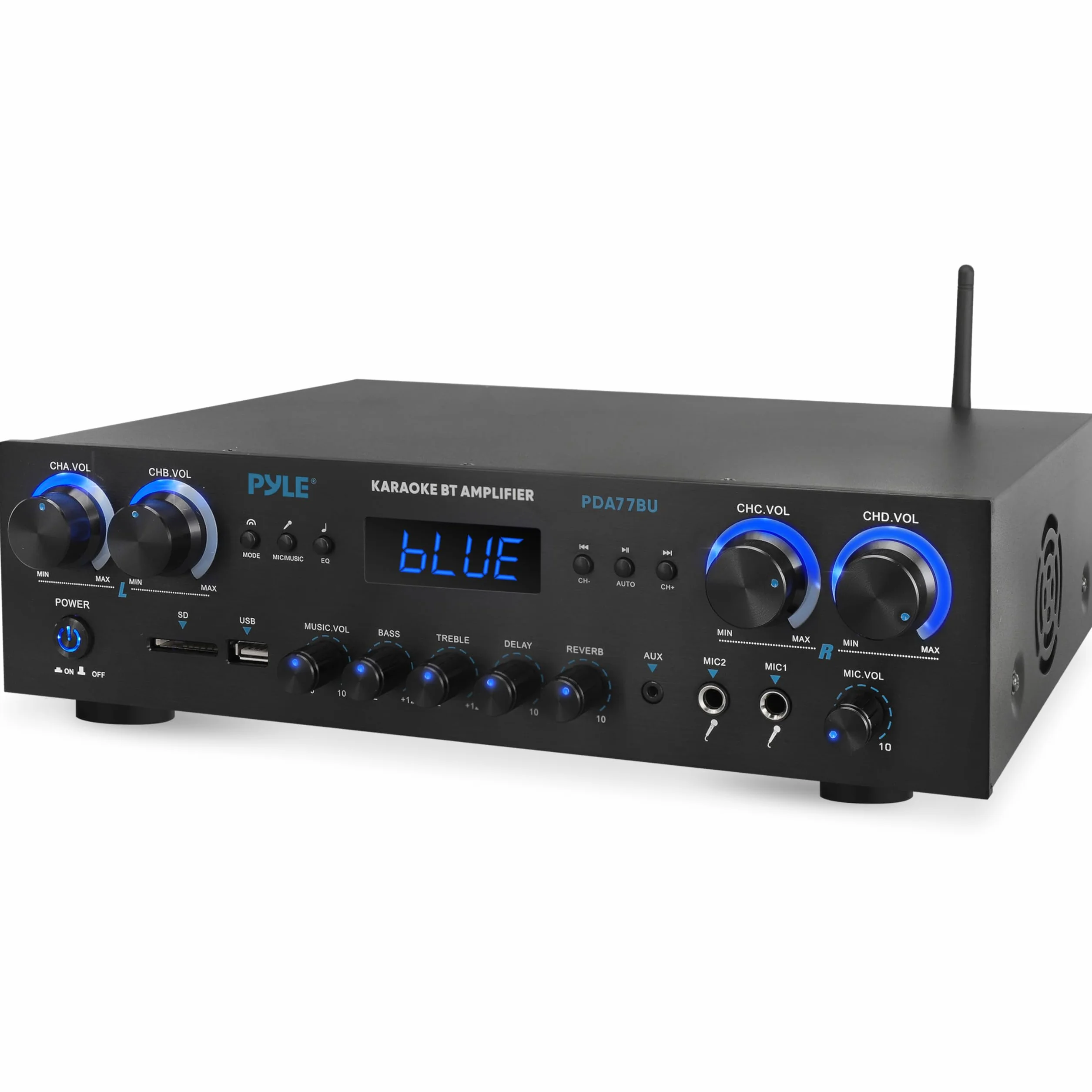 Pyle Amplificatore Audio 4 Canali Bluetooth 800 Watt Picco Home Theater Karaoke