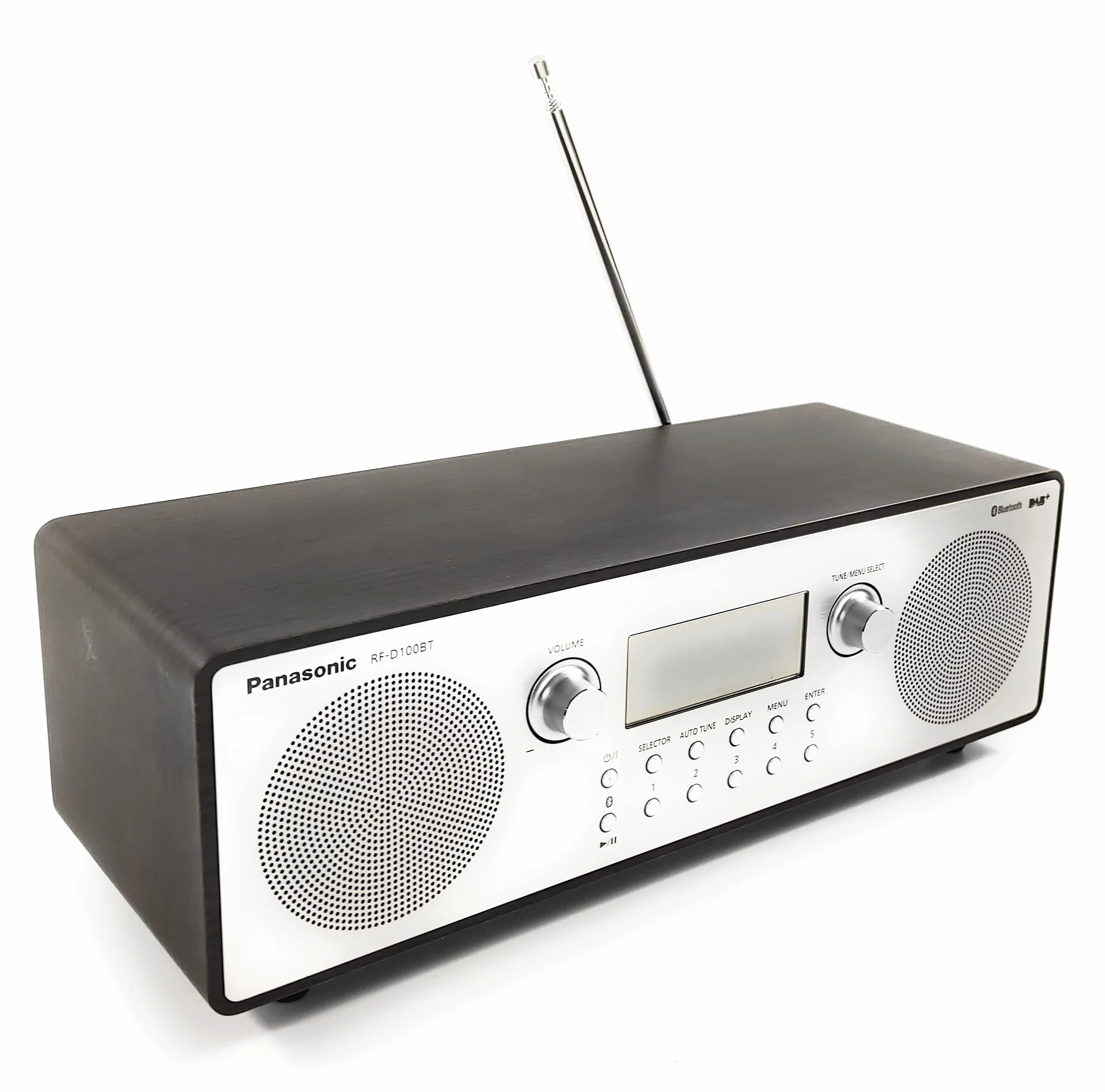 Panasonic RF-D100BT Radio Digitale DAB, FM, Stile Vintage, Sveglia, Bluetooth, AUX, Funzionamento a Cavo & Batteria, Bass Reflex, Ottimale per Interno & Esterno