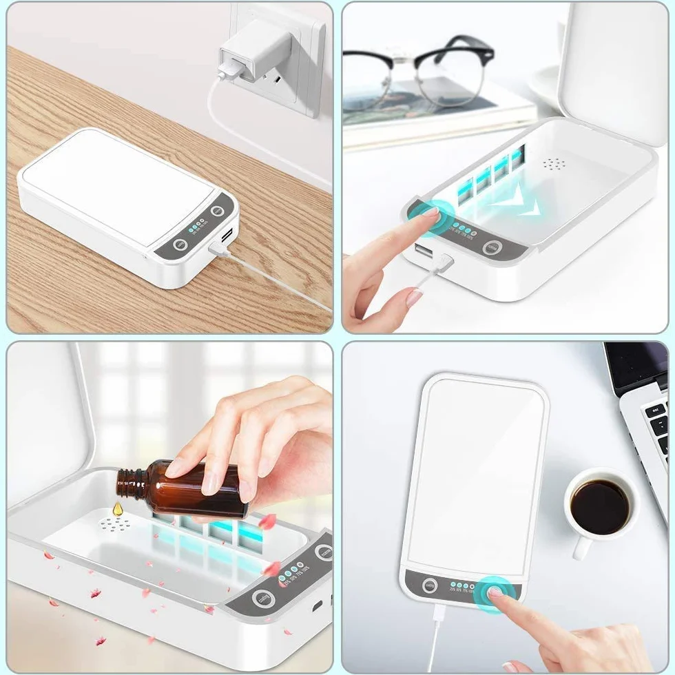 PROtastic Scatola disinfettante UV ultravioletta, perfetta per sterilizzare telefono/chiavi/portafogli/soldi ecc. - Alimentato da USB con timer automatico