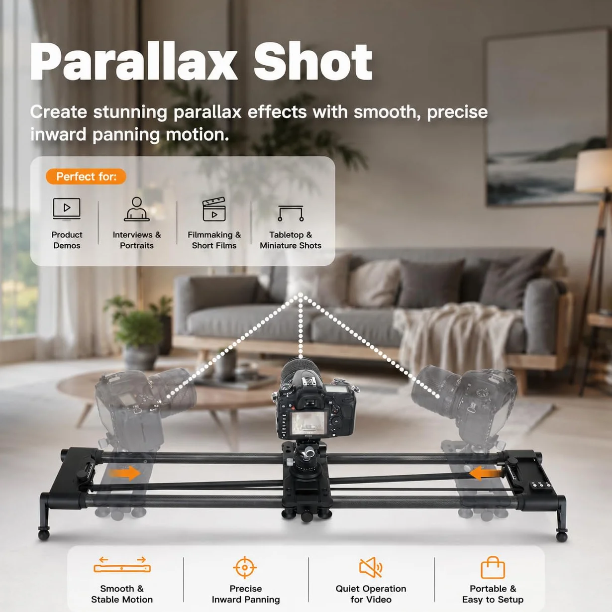 KONOVA G1 Slider Motorizzato per Fotocamera DSLR e Mirrorless, Controllo Bluetooth App, Binario in Fibra di Carbonio, Motion Control per Time Lapse, Stop Motion, Tracking e Panorama (100cm)