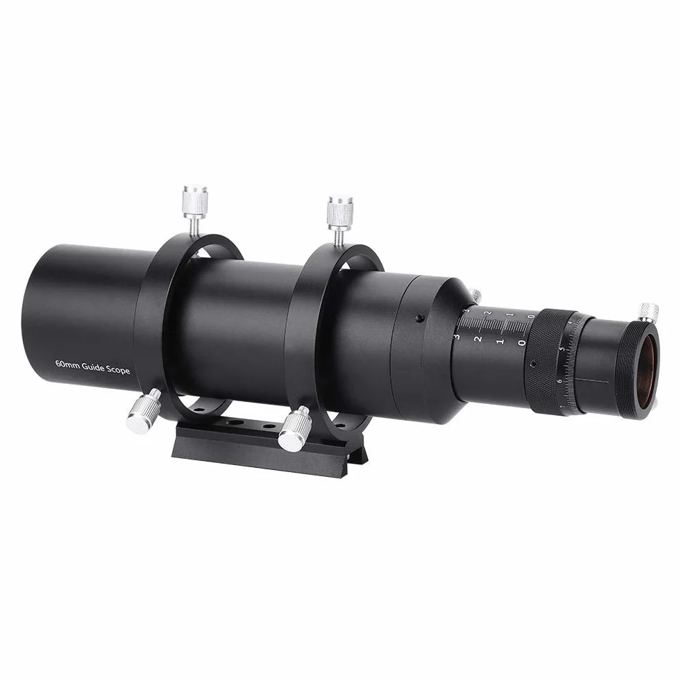 Cannocchiale da ricerca 60mm con lunghezza focale 240mm Focalizzatore in lega di alluminio con doppio focalizzatore elicoidale e staffa per telescopio astronomico
