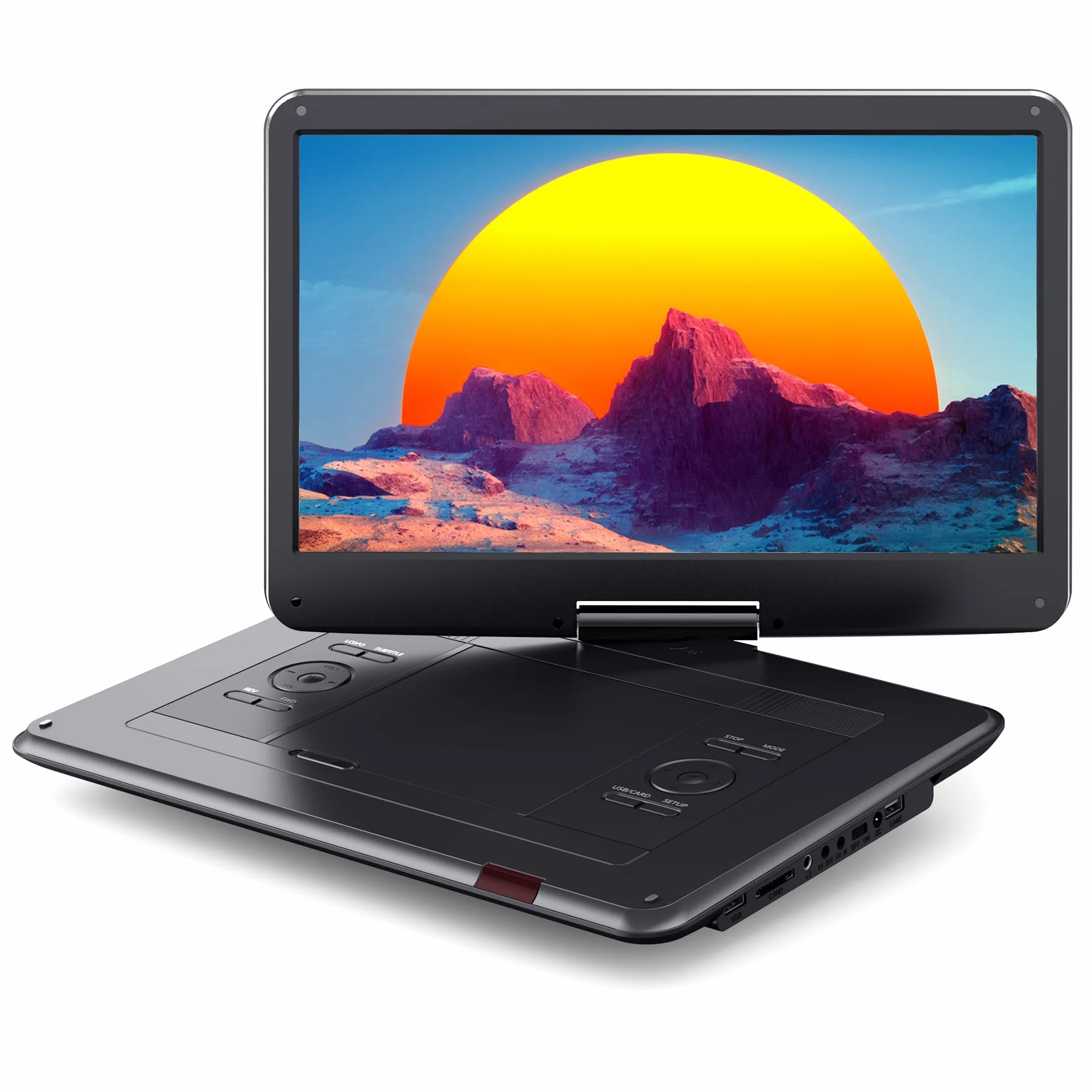 WOLFANG 17,5" Lettore DVD Portatile con 15,6" Display HD, 5000 mAh Batteria, Nessuna Restrizione Regionale