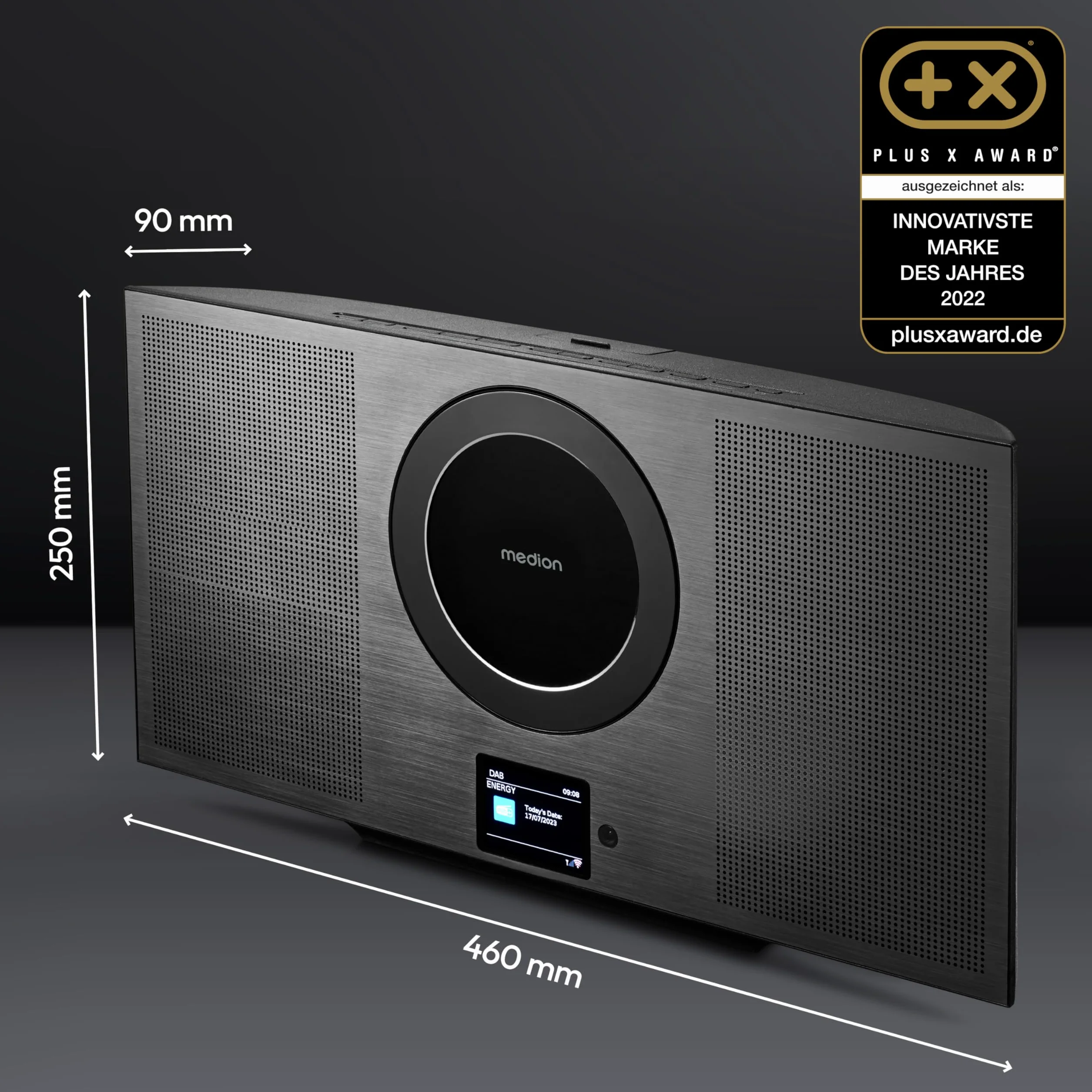 MEDION Radio Internet con lettore CD WLAN DAB+ Spotify Connect FM MP3 USB Bluetooth display a colori sistema compatto verticale