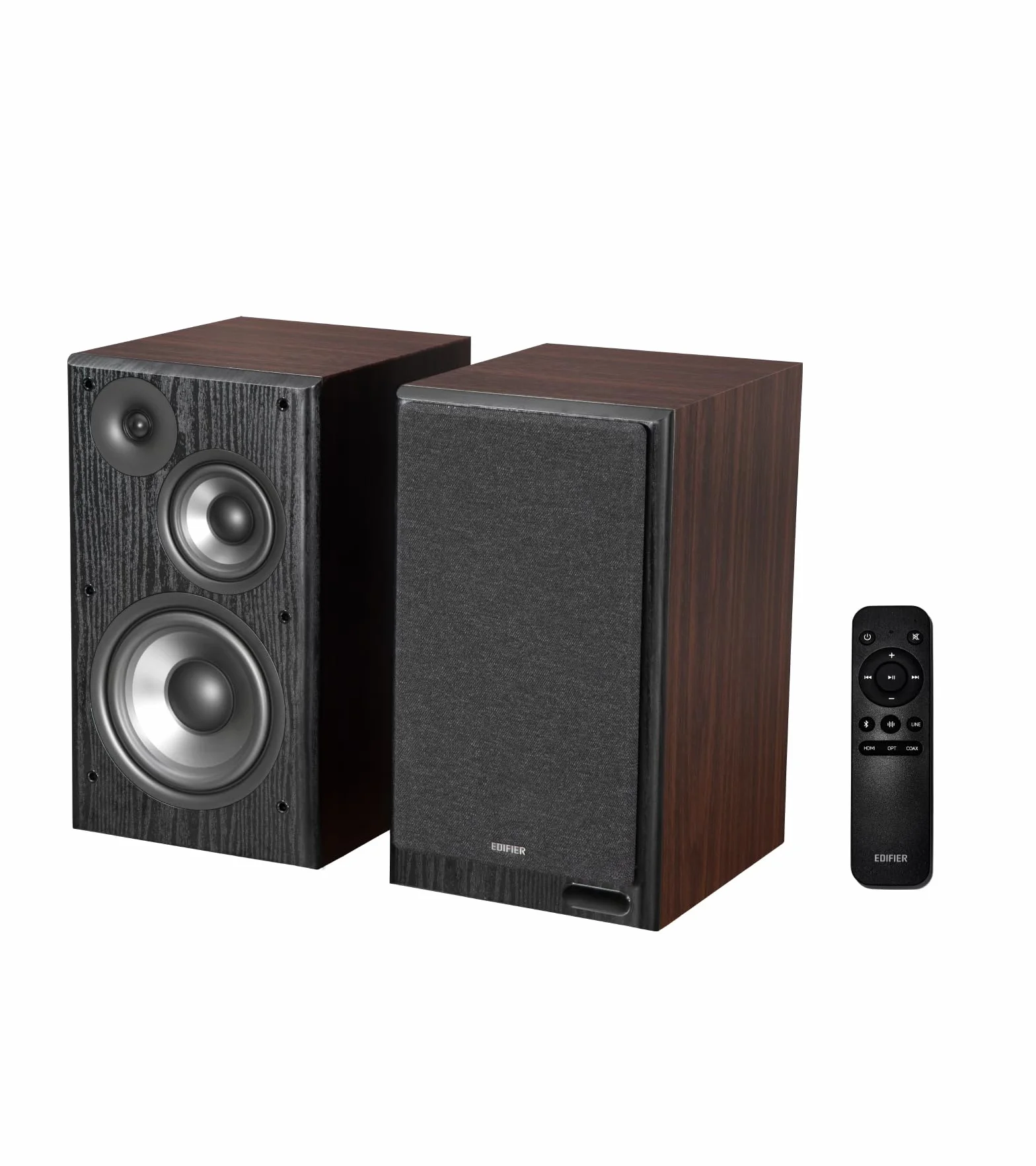 Edifier Diffusori da scaffale amplificati R2750DB MKII, monitor studio144 W con uscita subwoofer, audio ad alta risoluzione, Bluetooth 6.0 con LDAC, HDMI/ottico/coassiale per PC impianti - Noce