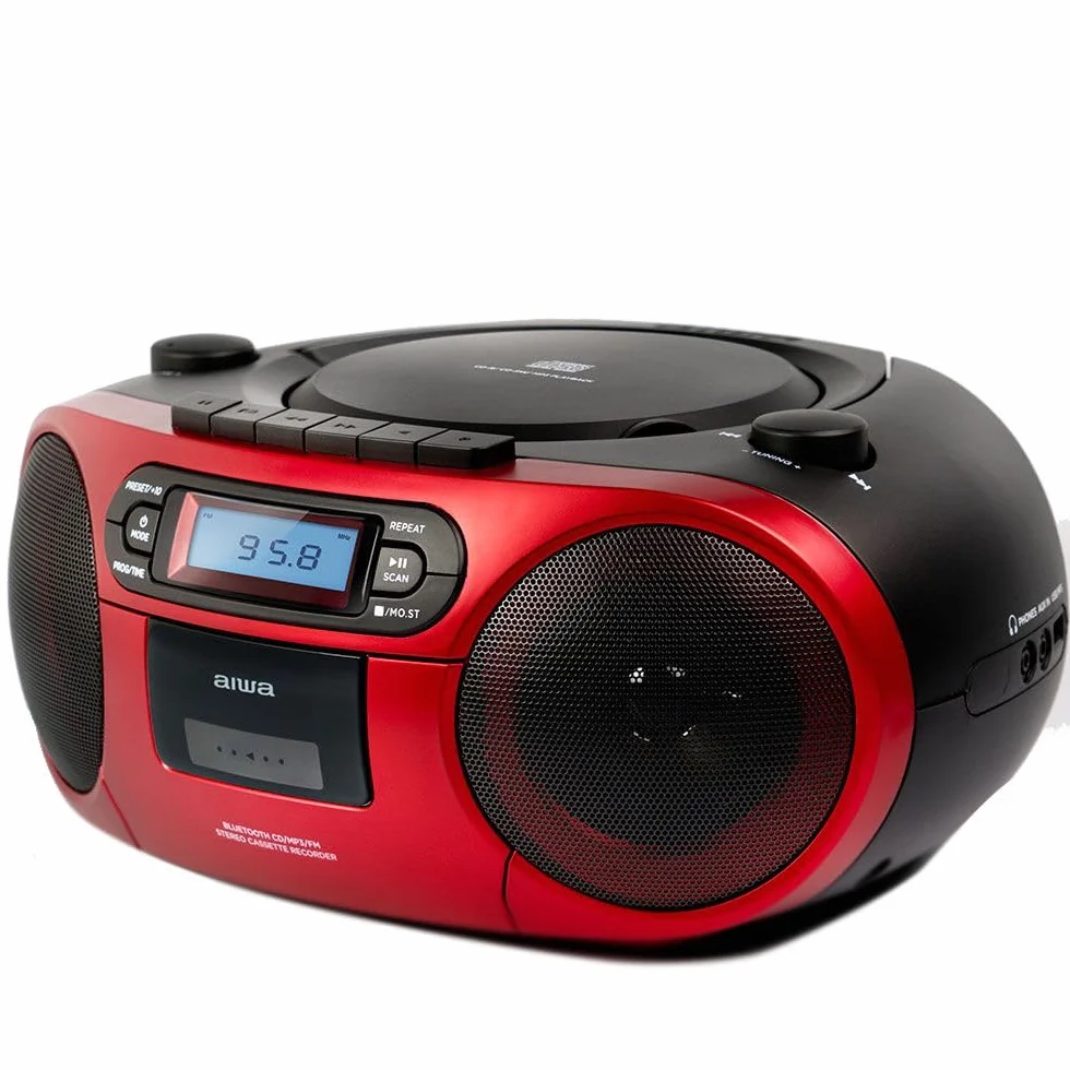 RADIO CD-CASETE AIWA BOOMBOX BBTC-550MG ROJO CASETE/CD/USB/BT/MP3/FM PLL/AUX IN 3.5MM/2X3W BBTC-550RD